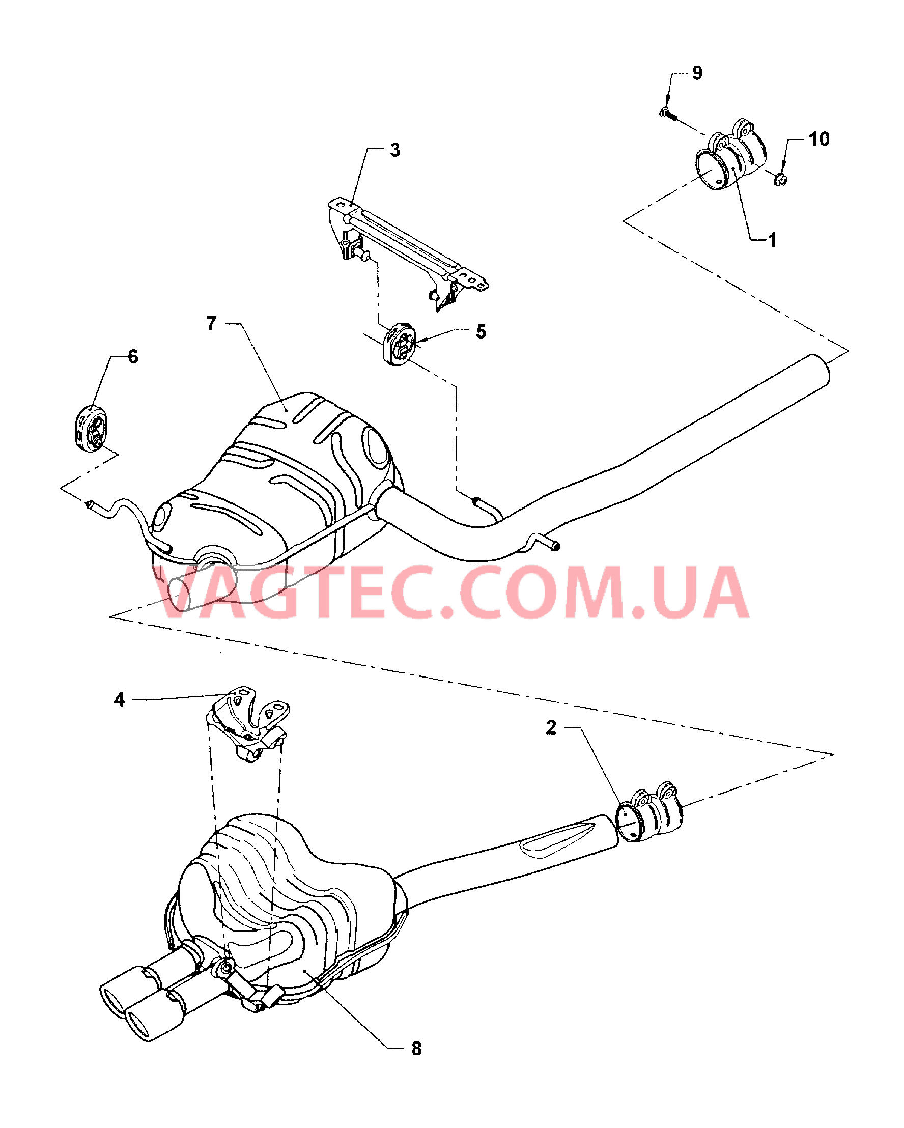 Передний глушитель Задний глушитель  для VOLKSWAGEN Jetta 2006-1