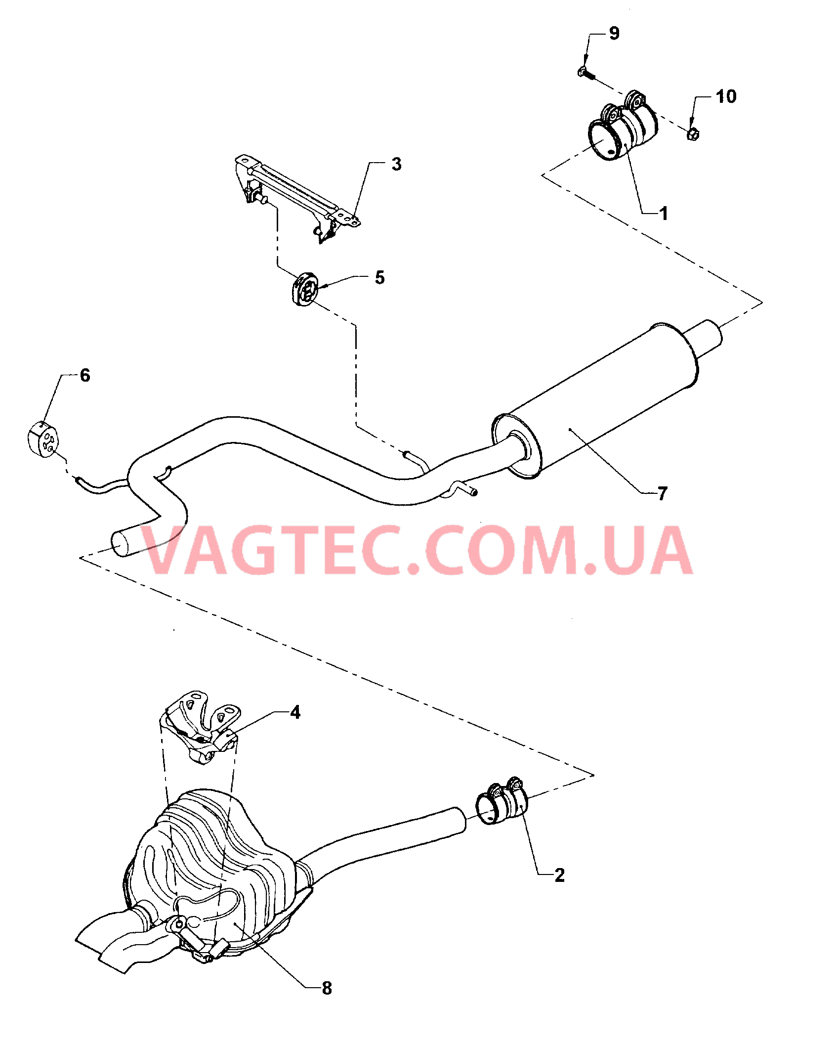 Передний глушитель Задний глушитель  для VOLKSWAGEN Jetta 2007