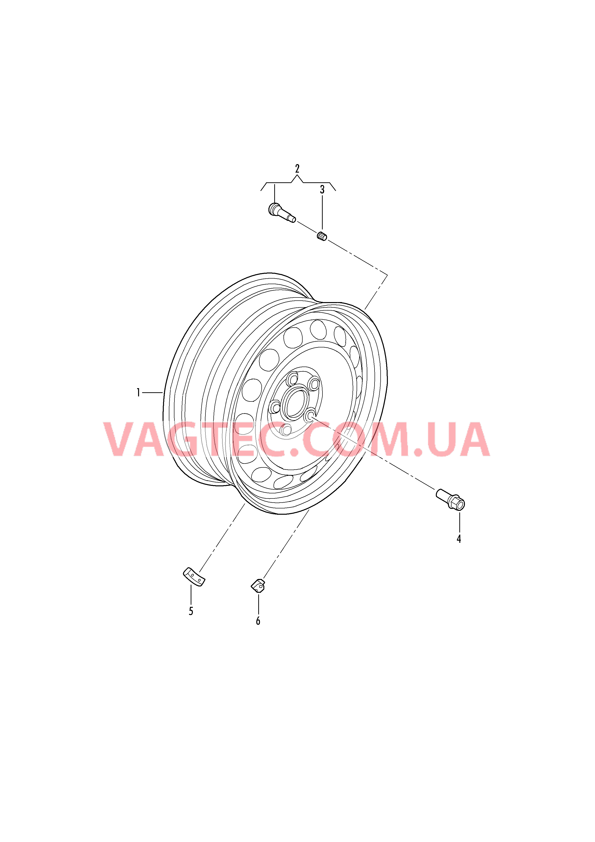 Стальной диск Колпак колеса Балансировочный груз Стальной диск (только для запасного колеса)  для VOLKSWAGEN Jetta 2019-1