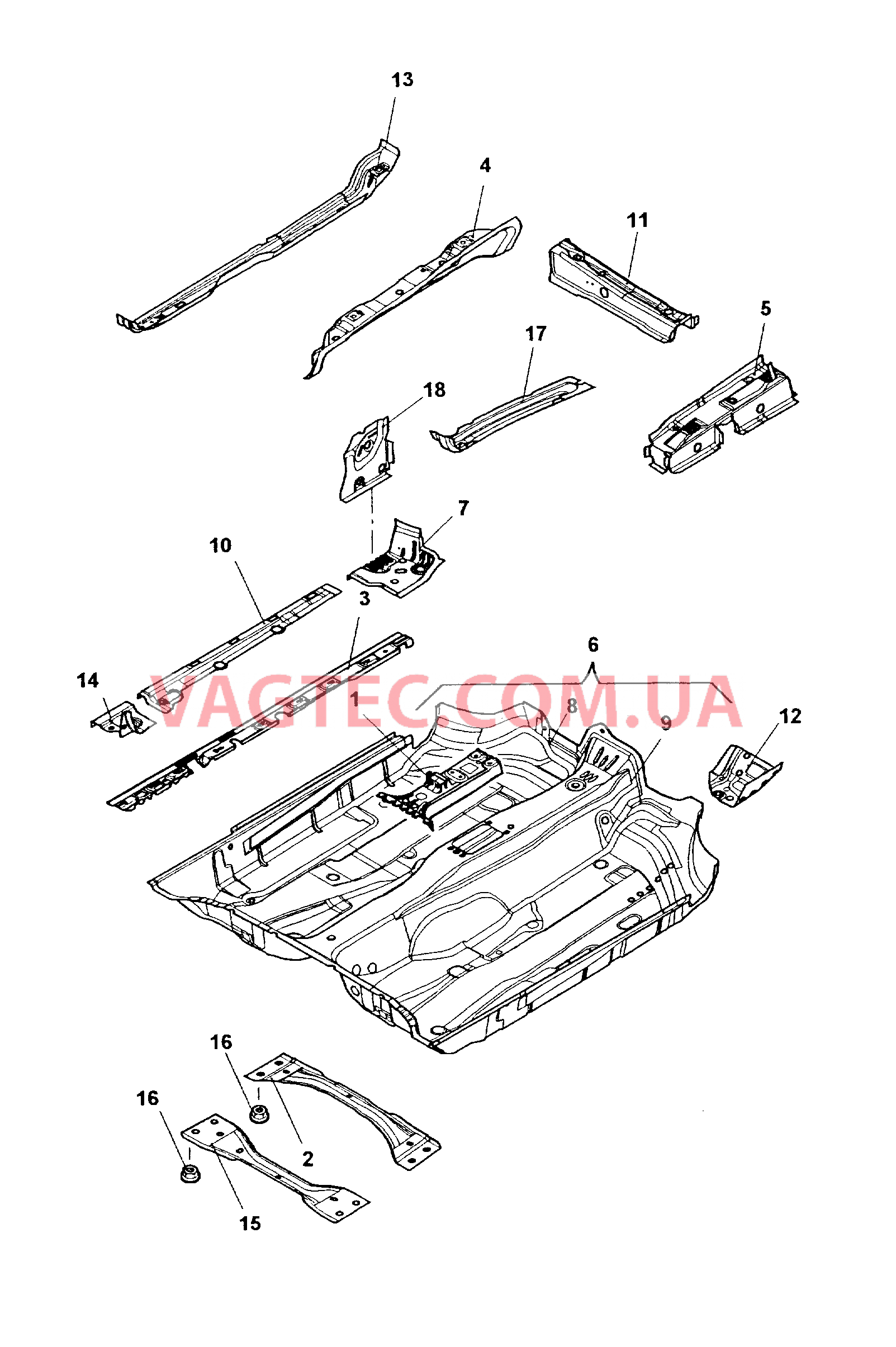 Панель пола  для VOLKSWAGEN Jetta 2006-1