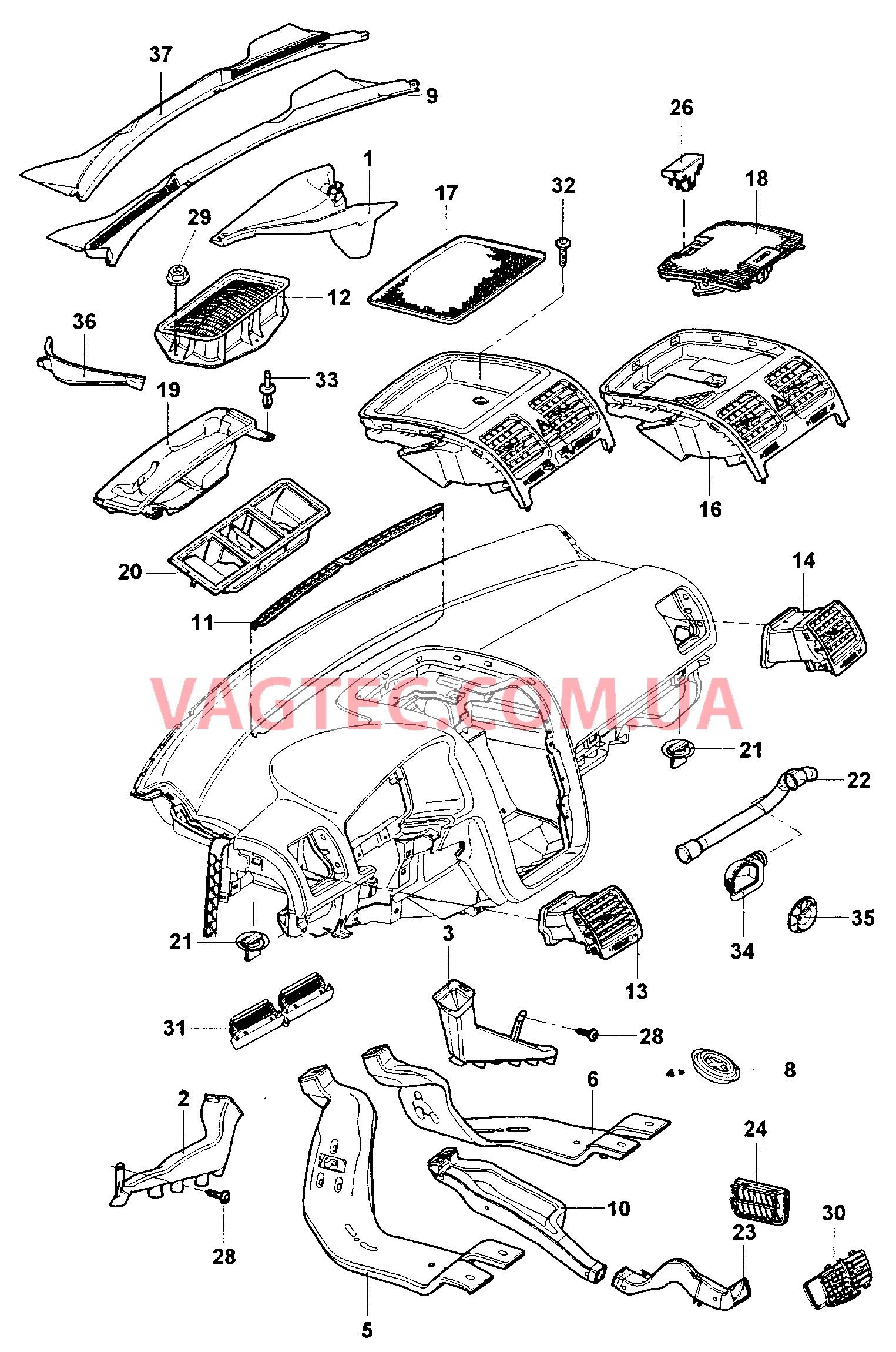  VW JETTA Возд. канал для обог. простр. для ног, возд. шланги и дефл.   VW JETTA Водоотводящий щиток  для VOLKSWAGEN Jetta 2006