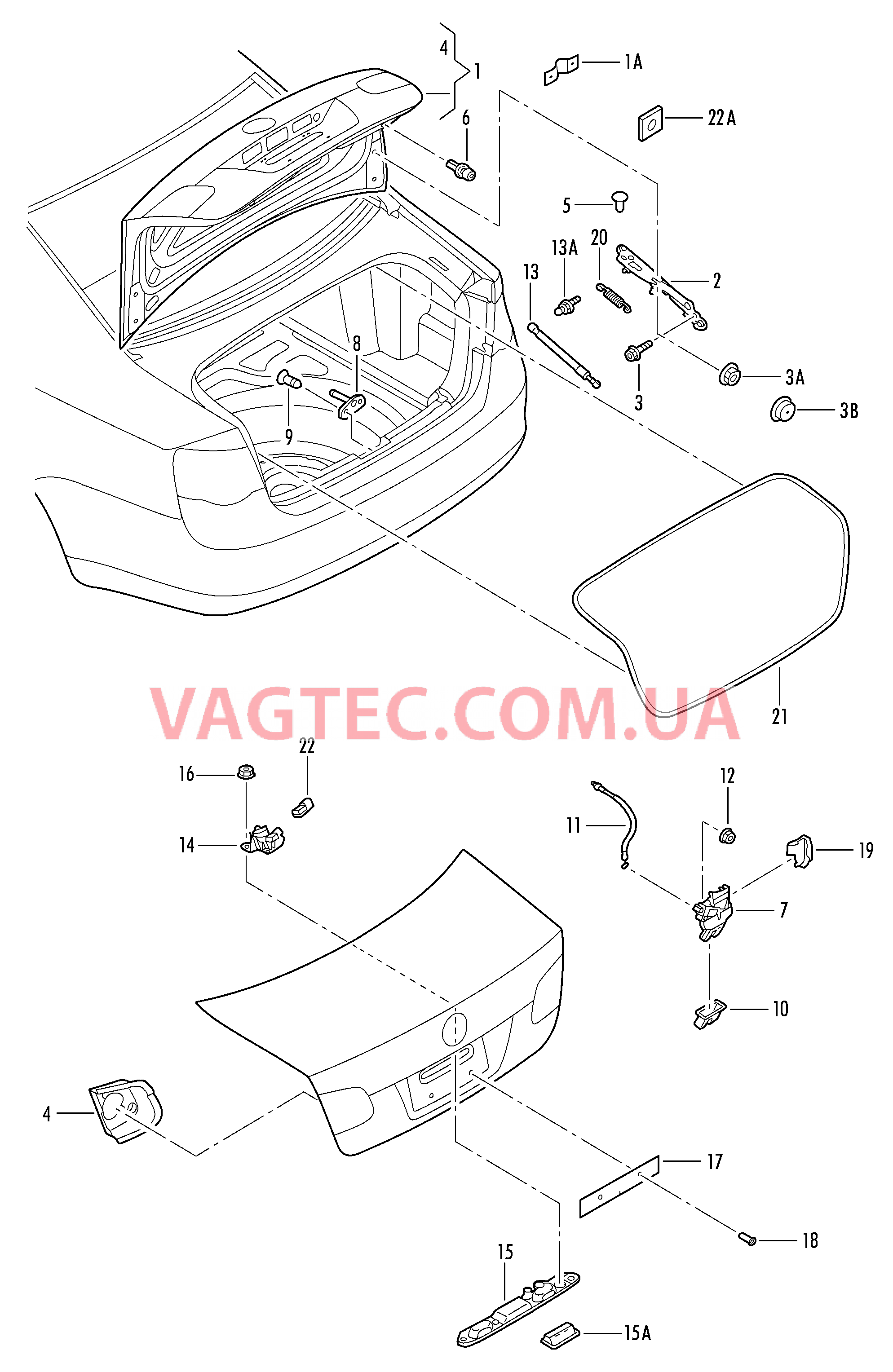 Крышка багажного отсека Замок  для VOLKSWAGEN Jetta 2009