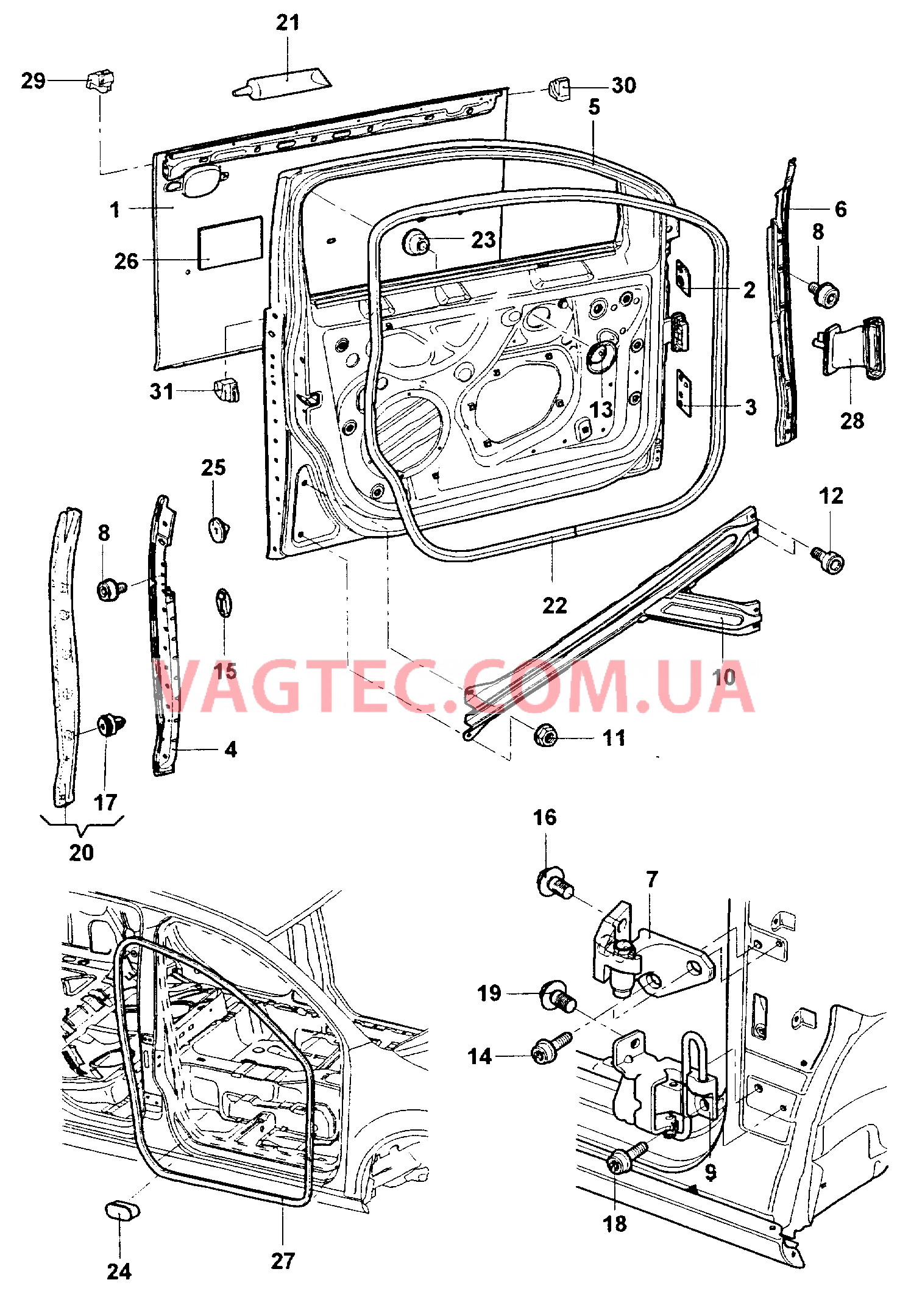 Двери Петля двери Фиксатор двери Уплотнитель двери  для VOLKSWAGEN Jetta 2009