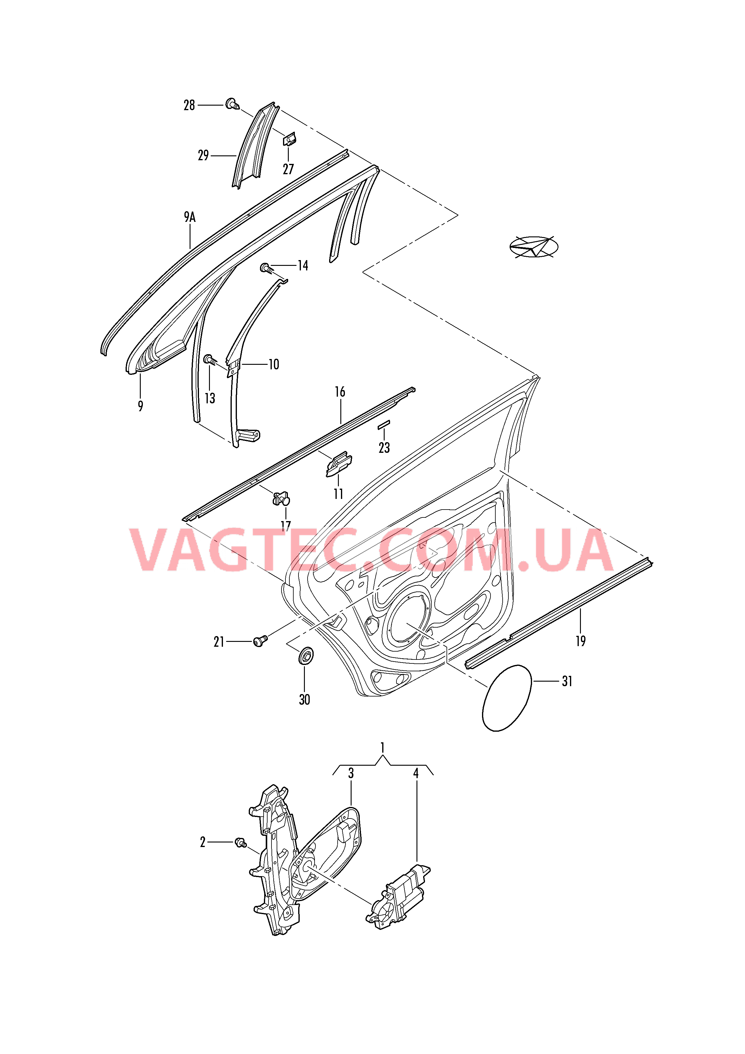 Cтеклоподъемник Эл.двигатель стеклоподъёмника направляющая стекла Уплотнитель двери Накладка для рамы окна двери  для VOLKSWAGEN Jetta 2007-1