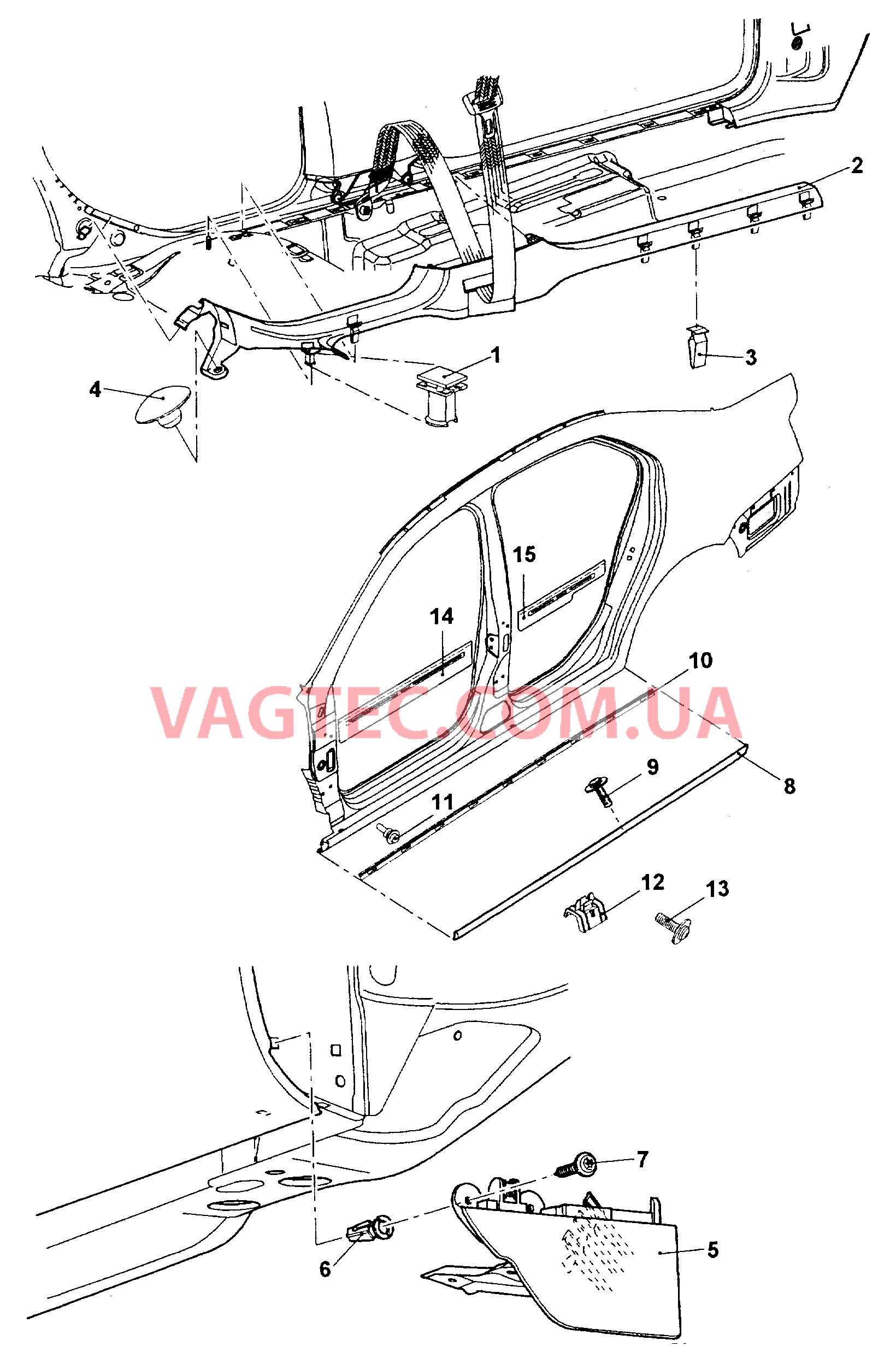 Накладка порога Кожух  для VOLKSWAGEN Jetta 2009-1