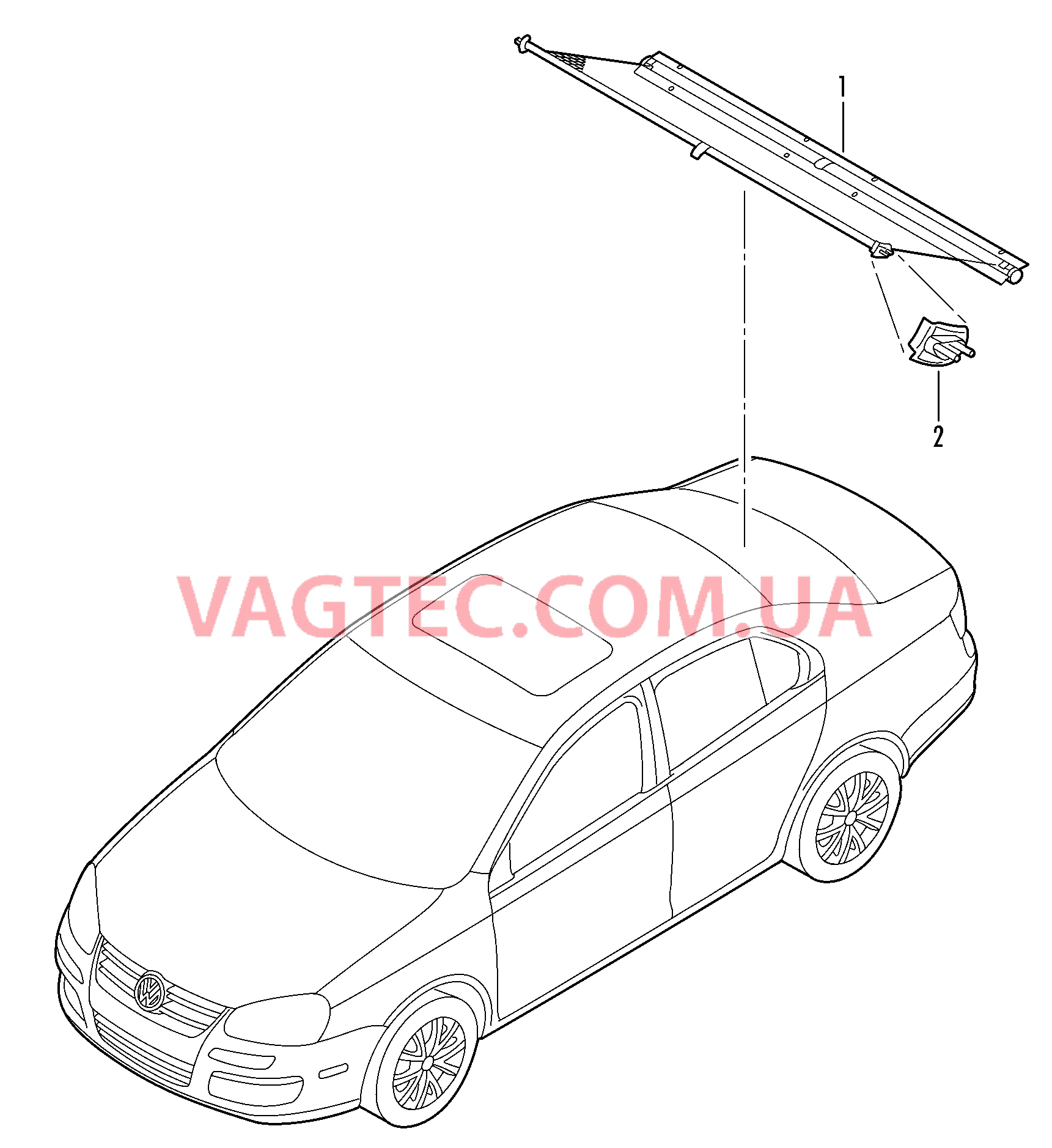 Шторка солнцезащитная  для VOLKSWAGEN Jetta 2006-1