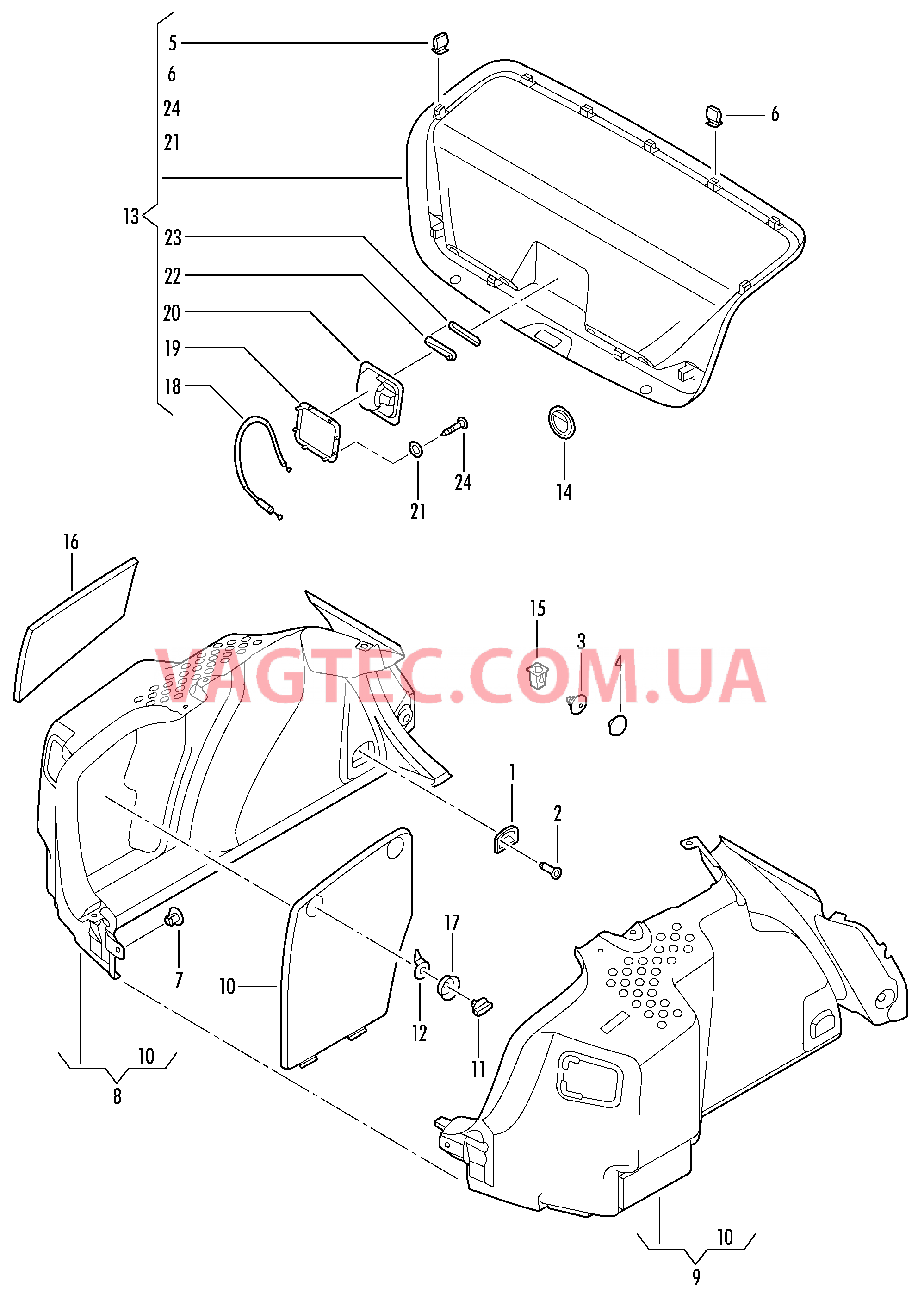 Обшивки багажник VW JETTA а Обивка задней полки  VW JETTA   Накладка для кронштейна замка VW JETTA   для VOLKSWAGEN Jetta 2006