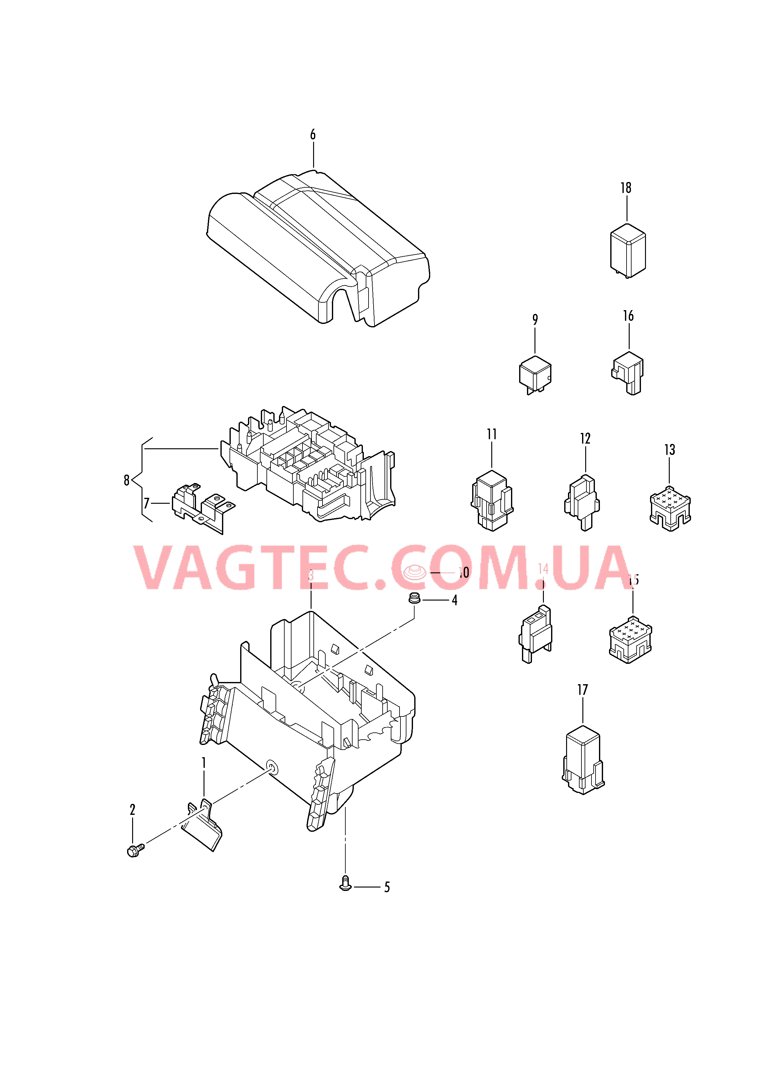 Коммутационный блок моторного отсека  Реле Колодка реле  для VOLKSWAGEN Jetta 2018-1