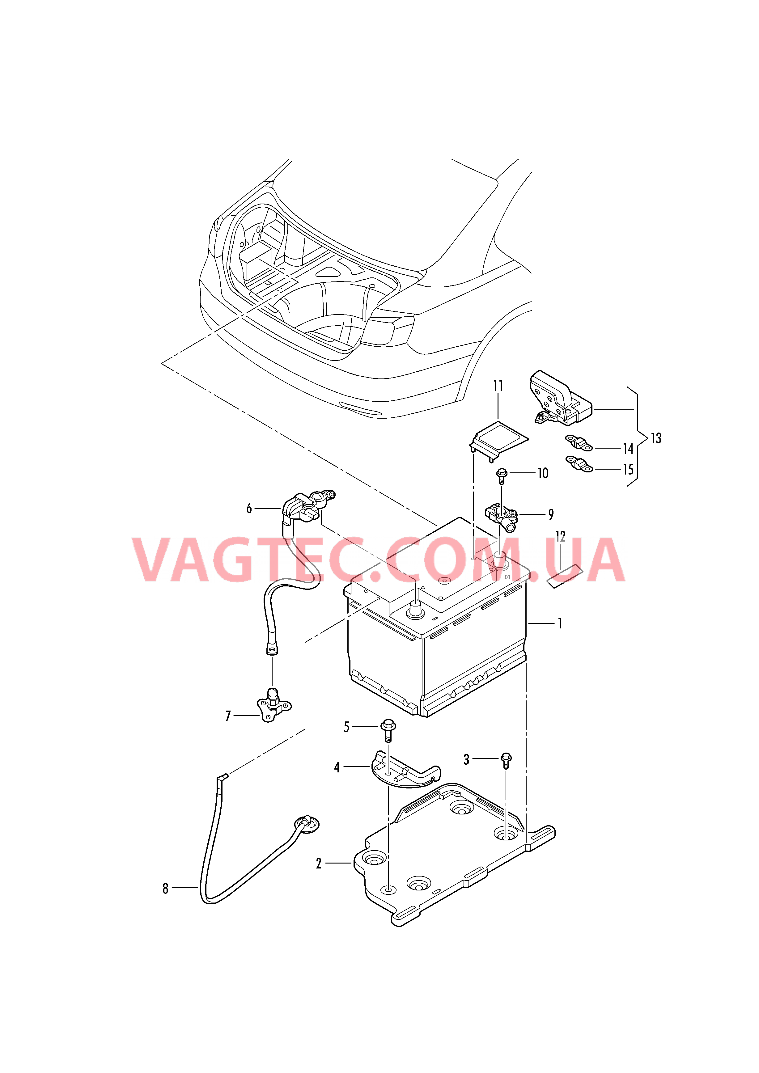 АКБ Крепление АКБ Жгут пров. отриц. вывода АКБ  для VOLKSWAGEN Jetta 2015
