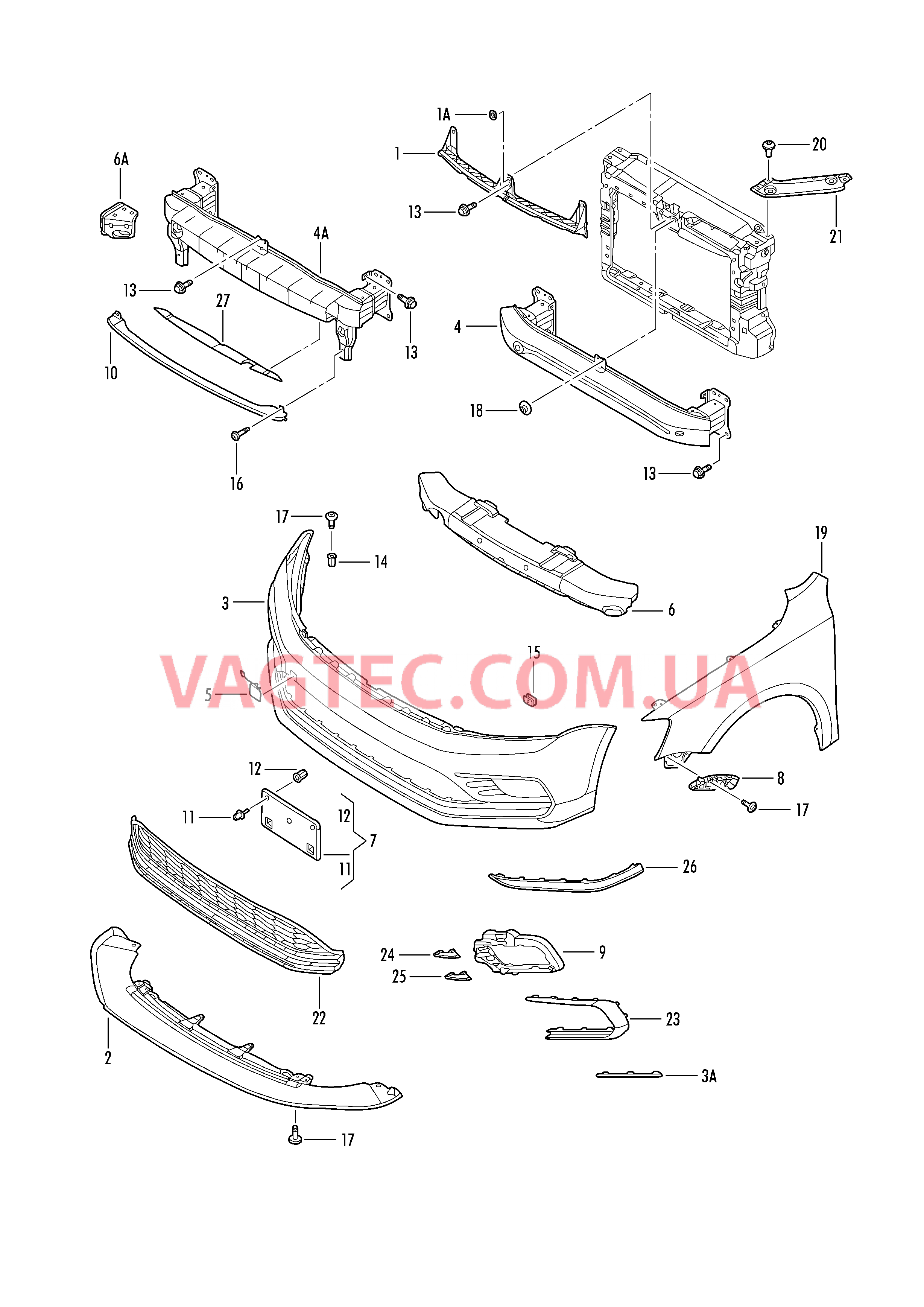 Бампер  D - 01.07.2015>> для VOLKSWAGEN Jetta 2018-2