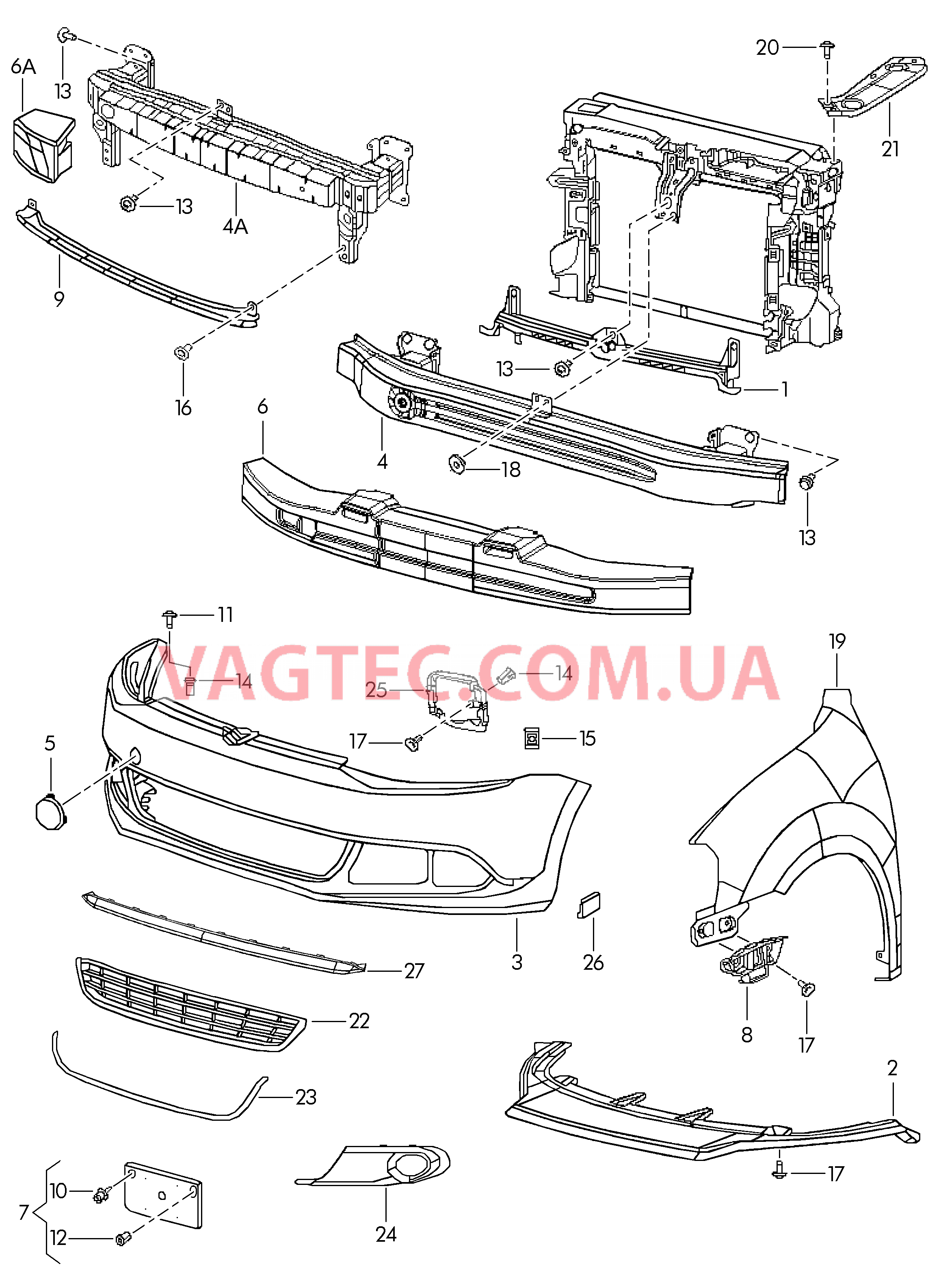 Бампер  для VOLKSWAGEN Jetta 2013-1