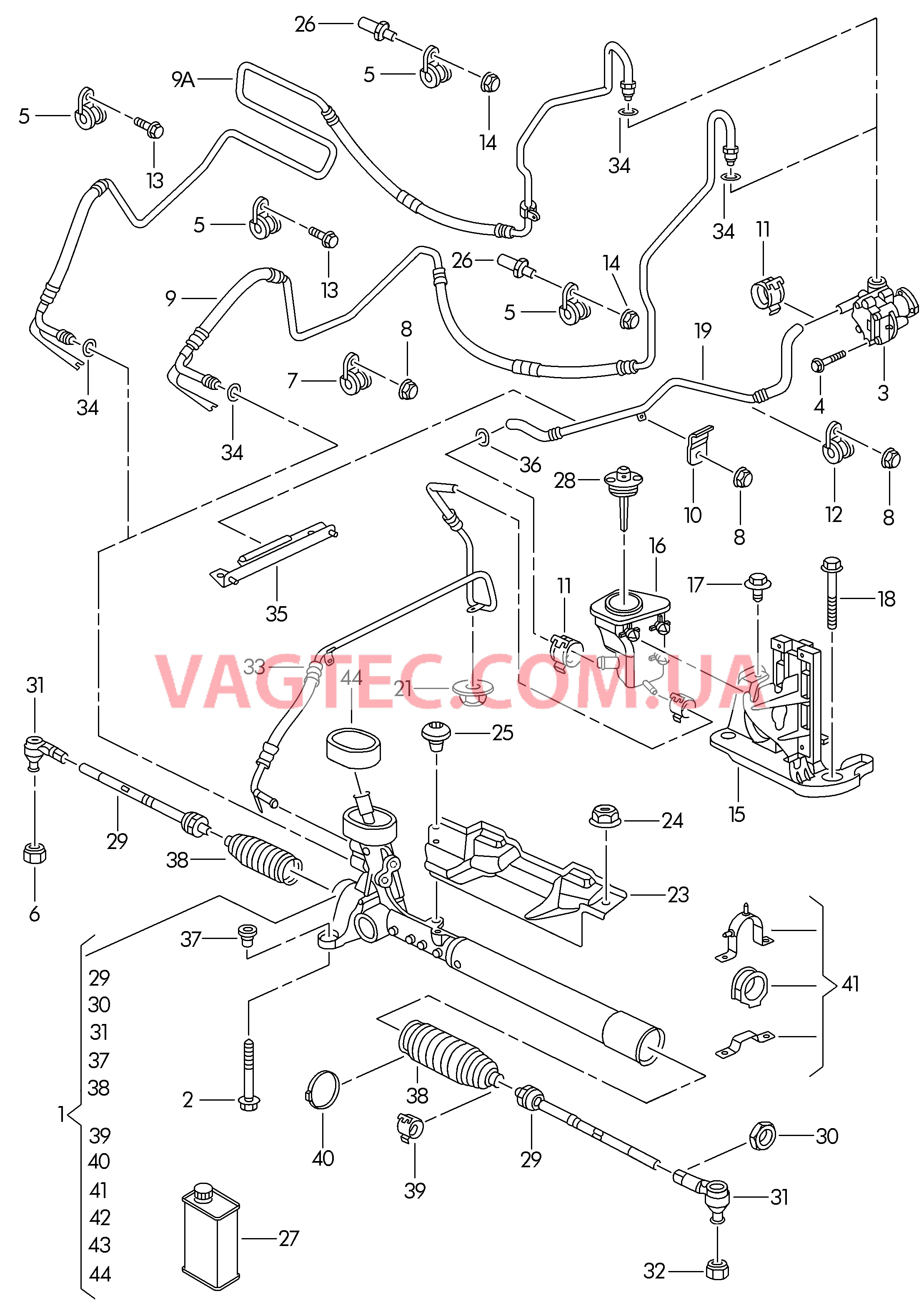 Рулевой механизм с усилителем Масляный бачок с соединительными деталями, шлангами  для VOLKSWAGEN Jetta 2017-2