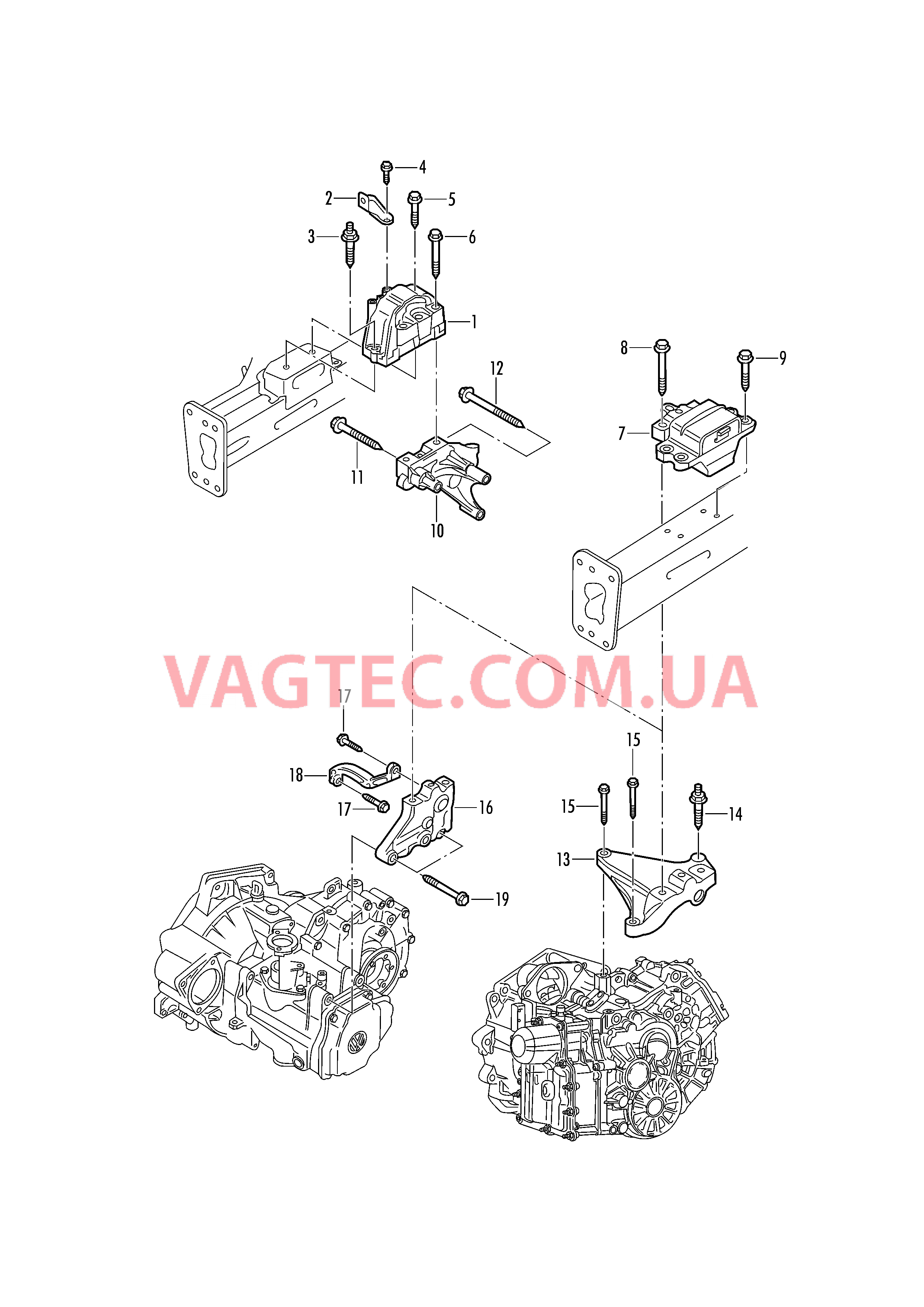 Детали крепления для двигателя и КП  для VOLKSWAGEN Beetle.Cabriolet 2017