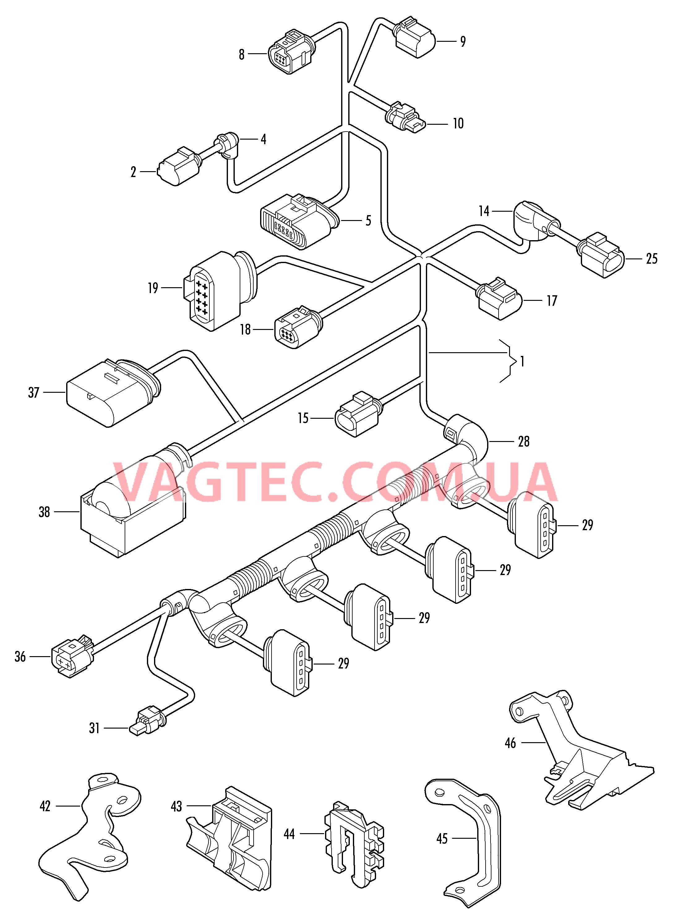 Жгут проводов для двигателя Жгут проводов для форсунок  для VOLKSWAGEN Jetta 2006-1