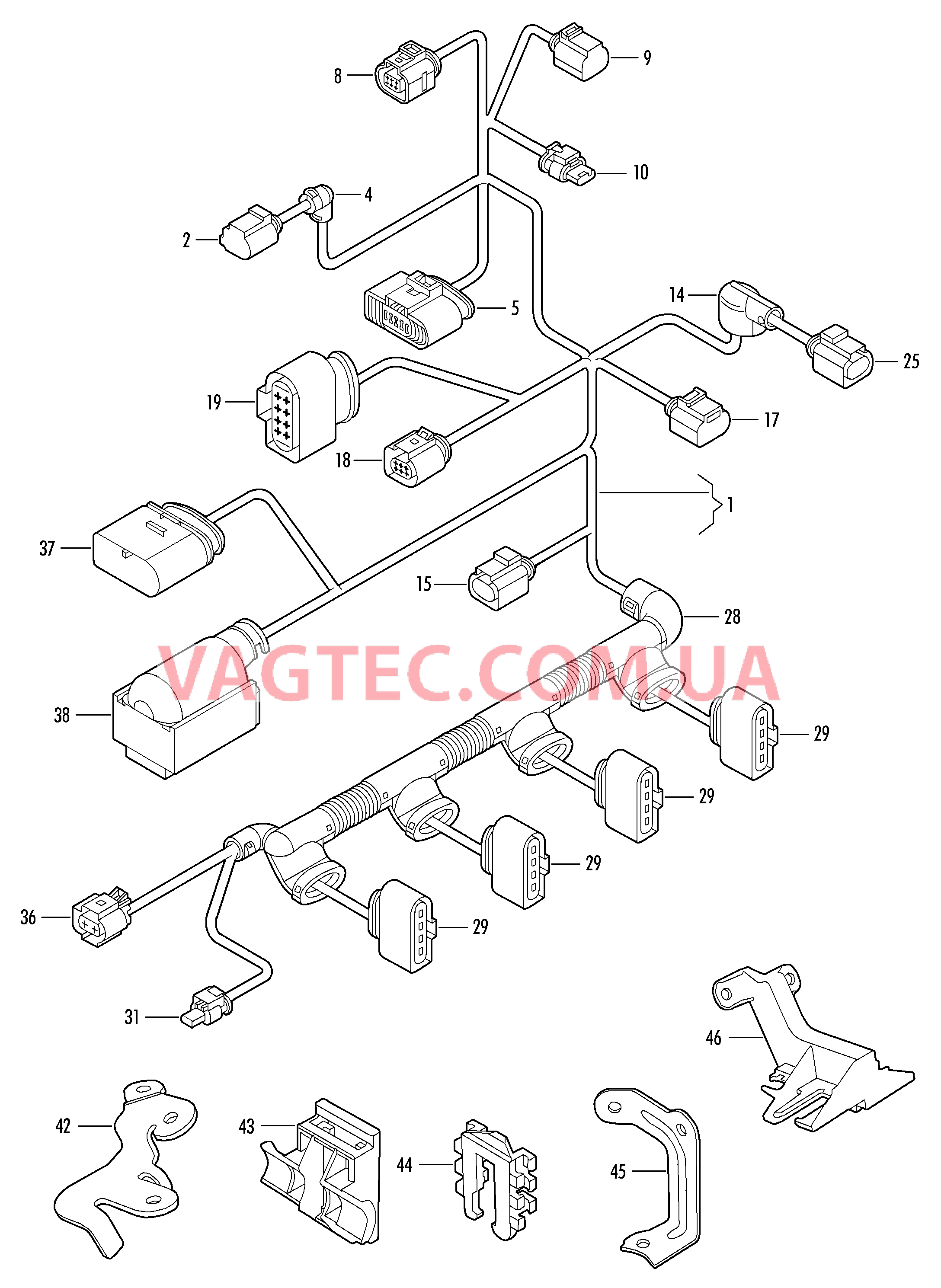 Жгут проводов для двигателя Жгут проводов для форсунок  для VOLKSWAGEN Jetta 2007