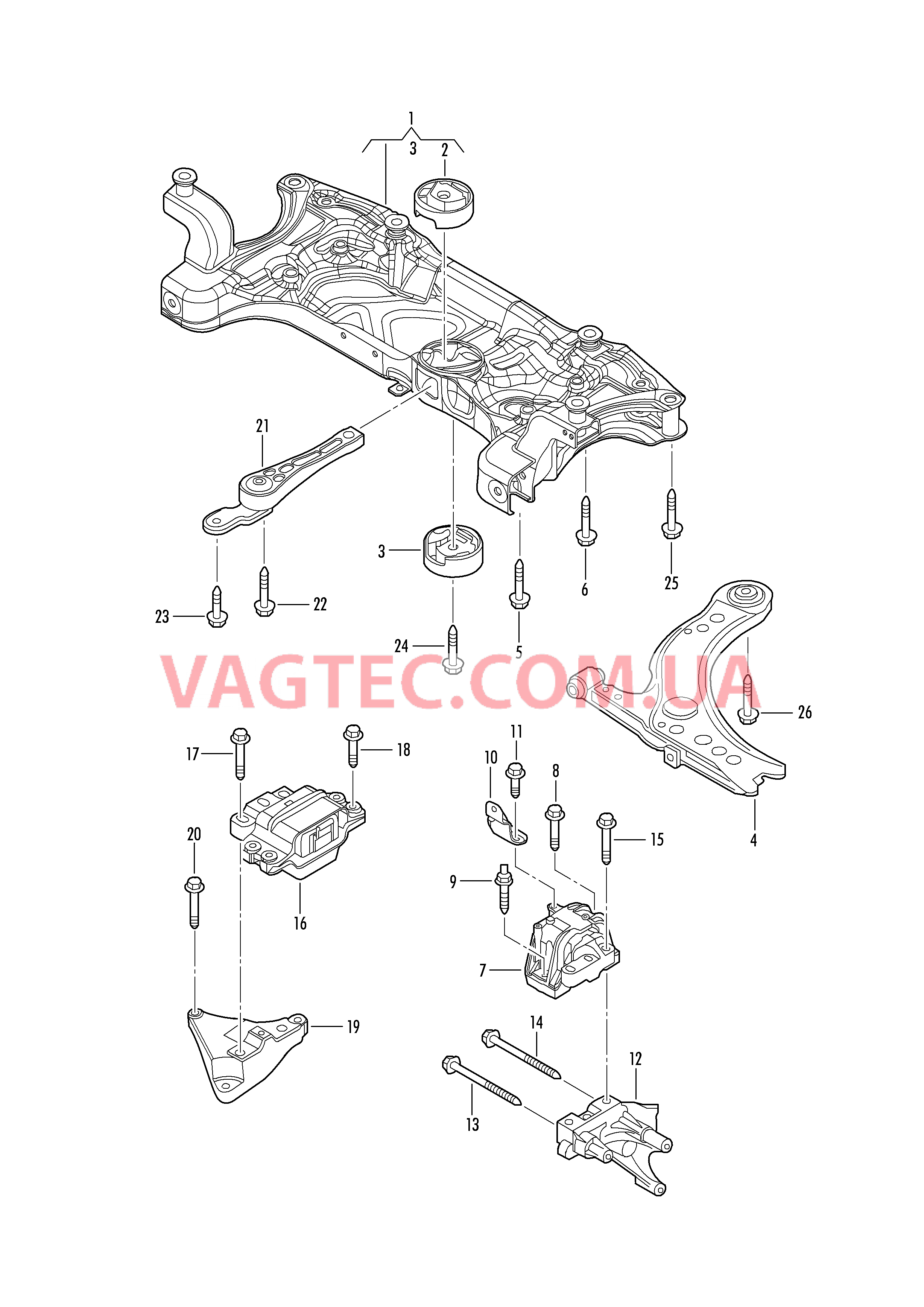 Детали крепления для двигателя и КП  для VOLKSWAGEN Jetta 2017-1