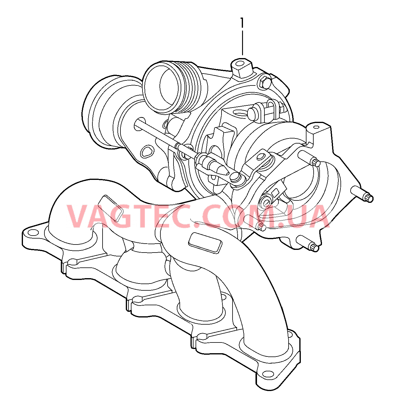 Выпускной коллектор с турбонагнетателем  для VOLKSWAGEN Jetta 2009-1