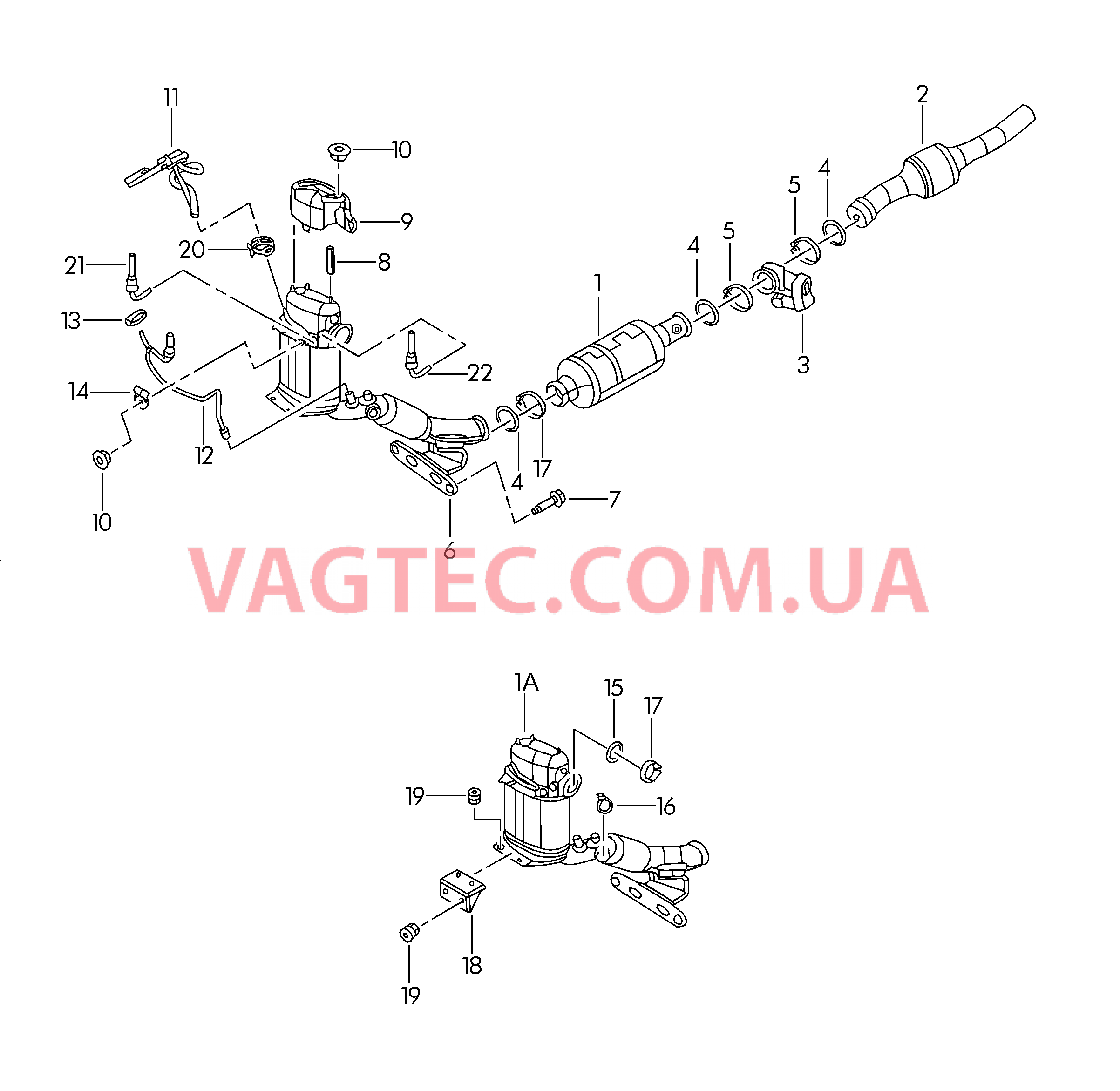 Труба ОГ с сажевым фильтром Нейтрализатор  для VOLKSWAGEN Jetta 2013-1