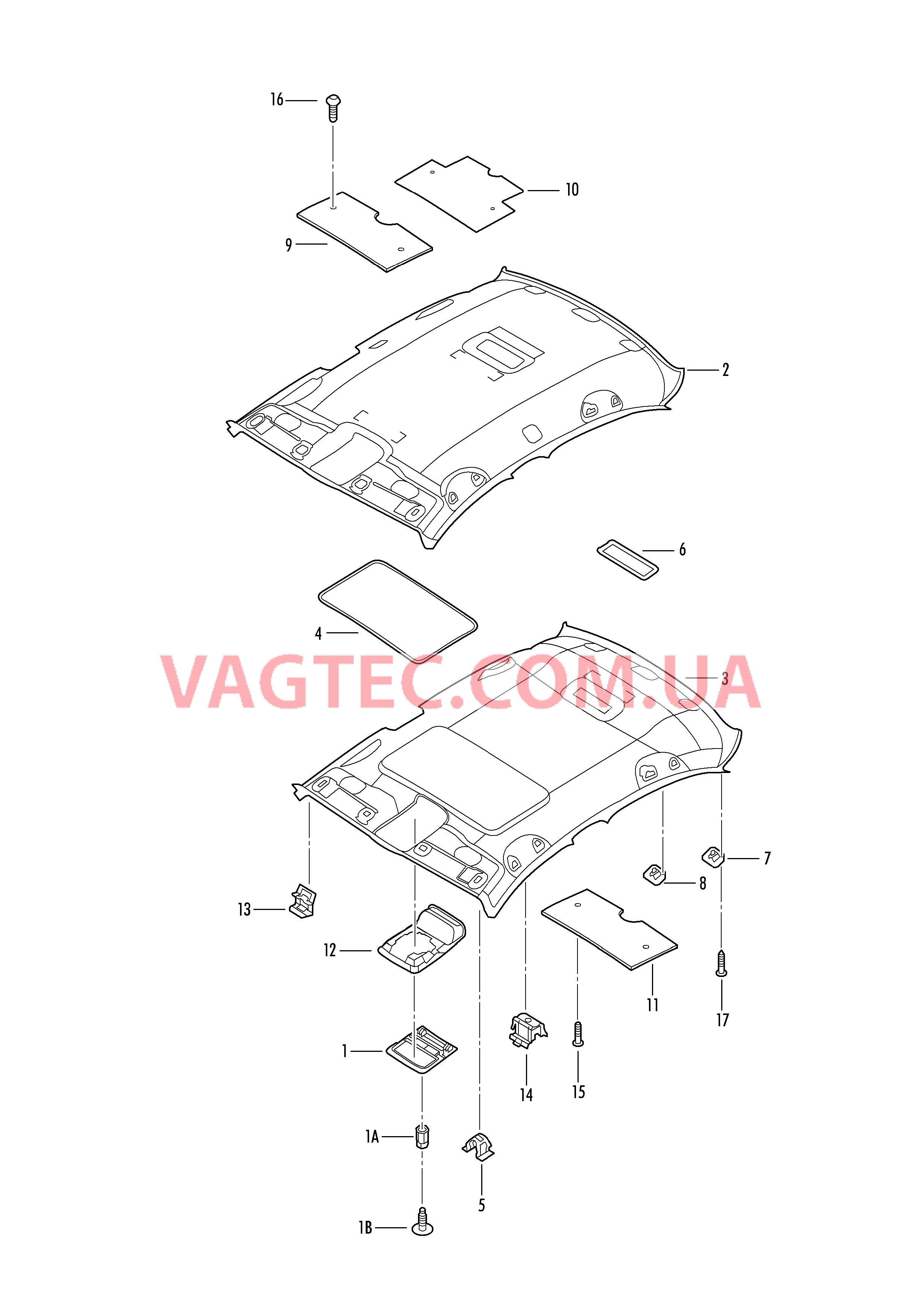 Обивка потолка  для VOLKSWAGEN Jetta 2014-2