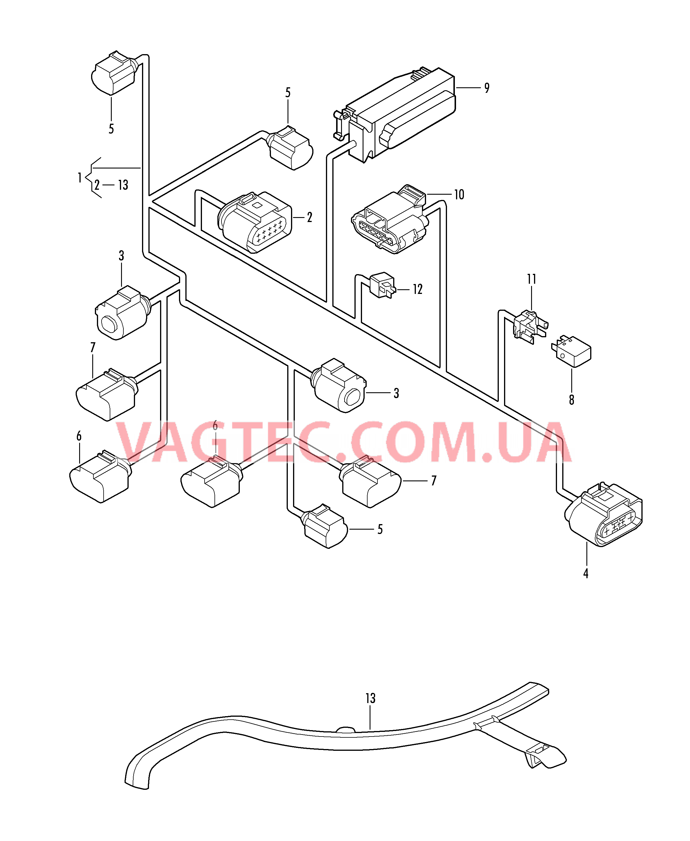 Отрезок жгута для моторного отсека  для VOLKSWAGEN Jetta 2012