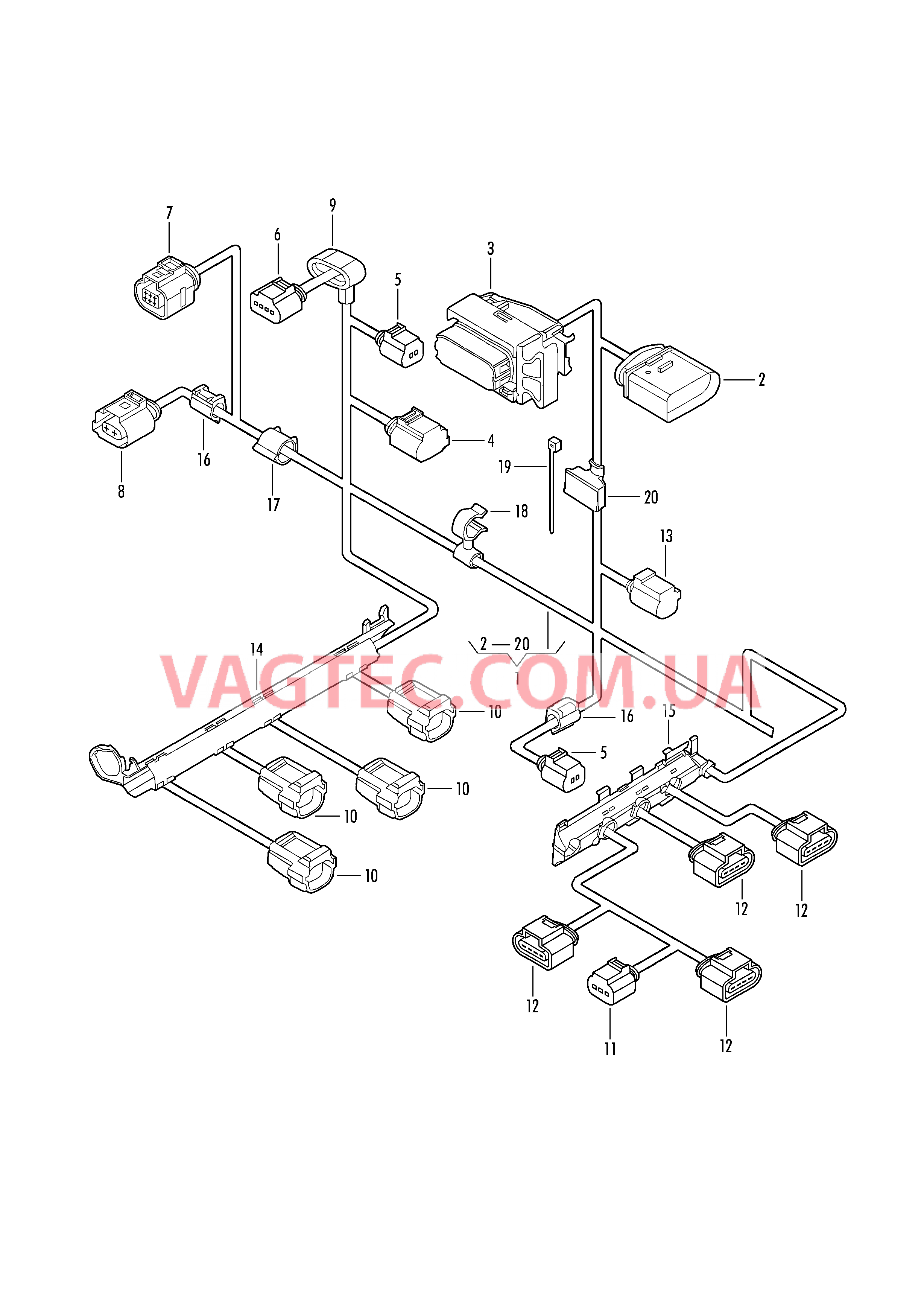 Отрезок жгута для моторного отсека   ============================== для VOLKSWAGEN Jetta 2013