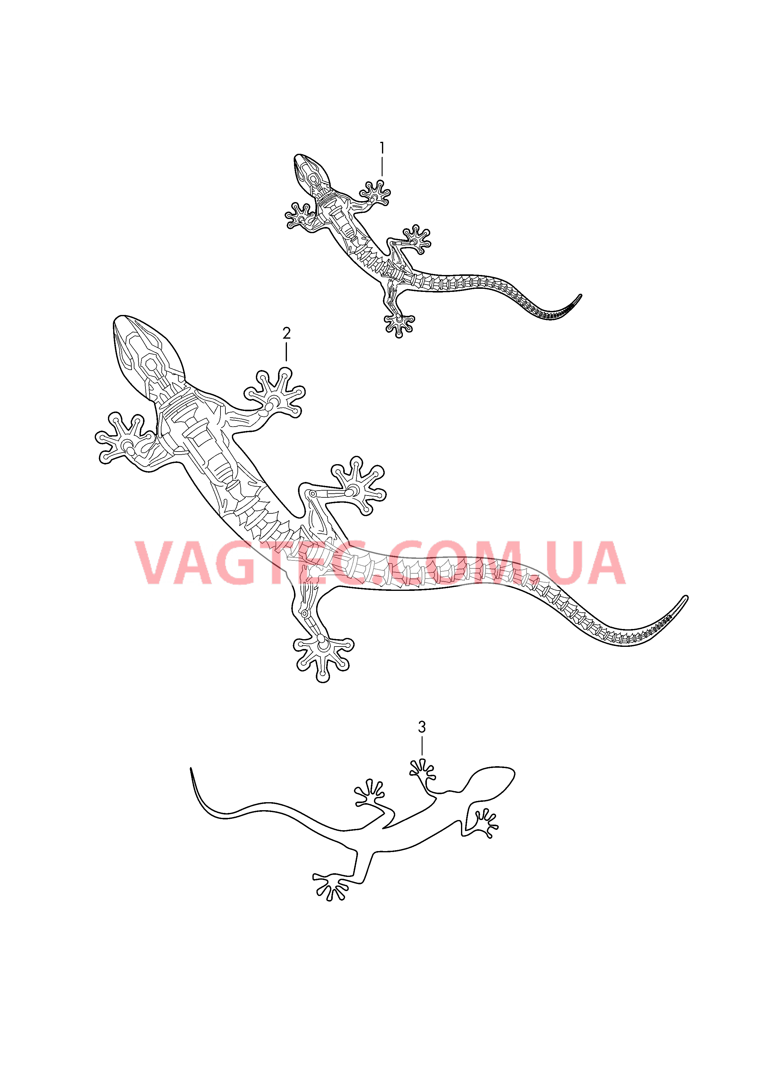 Оригинальные аксессуары Дек. плёнка 'TECHNOLOGIEGECKO' Накладка декоративная 'GECKO'  для AUDI RS3 2018