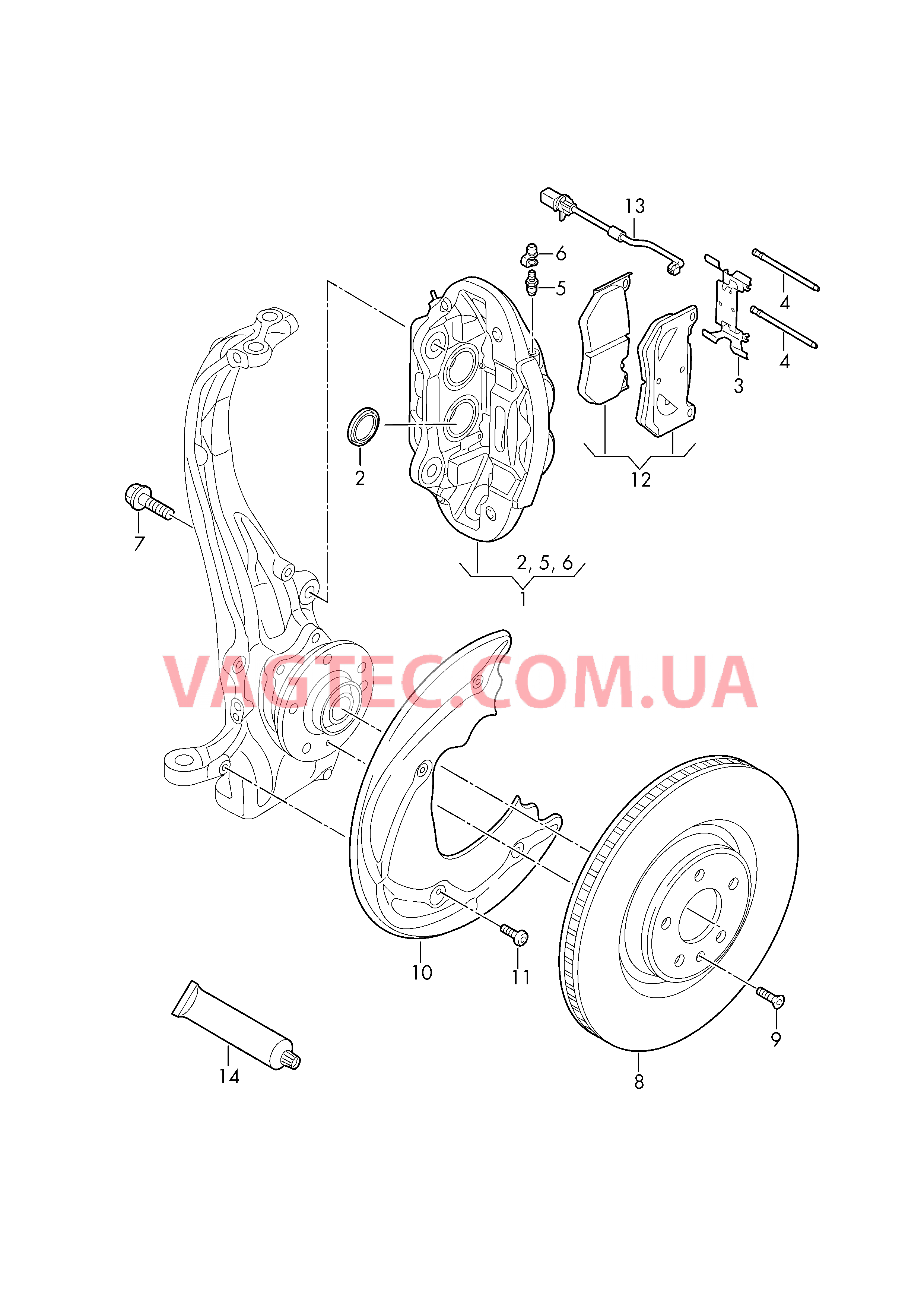Неподвижный суппорт  Тормозной диск (вентилир.)  для AUDI Q5 2018