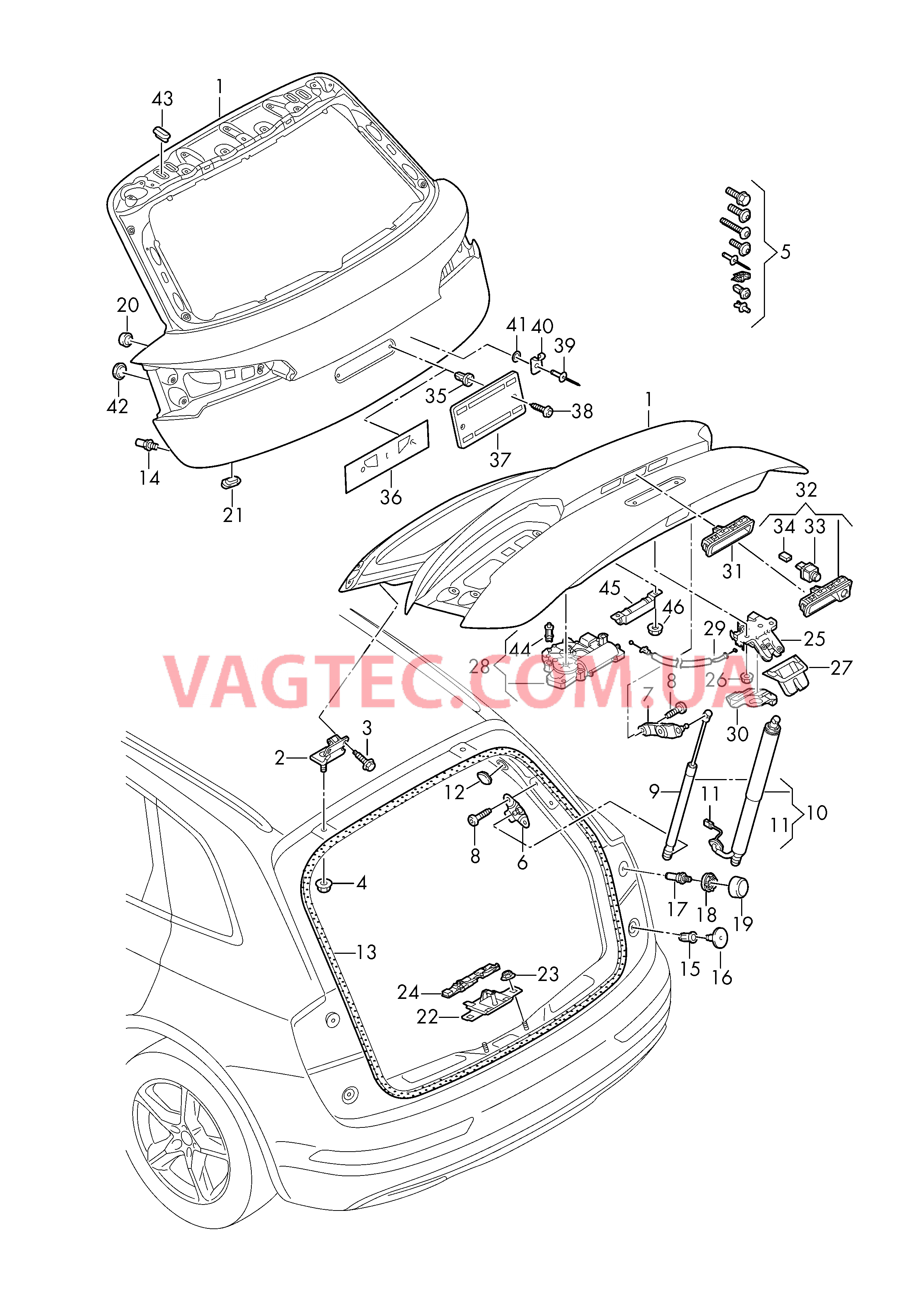 Крышка багажного отсека  для AUDI Q5 2019