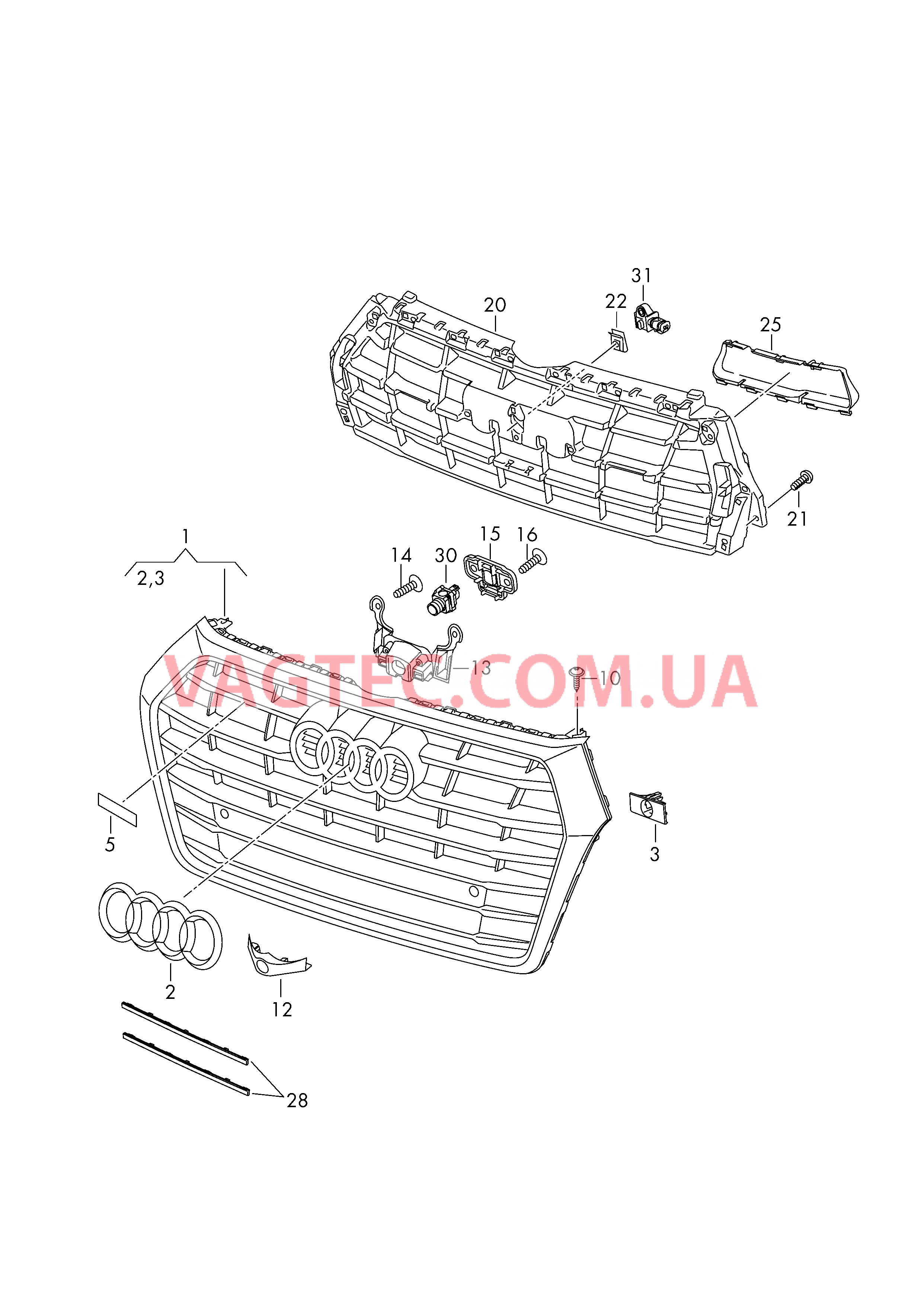 Решётка радиатора  для AUDI Q5 2019