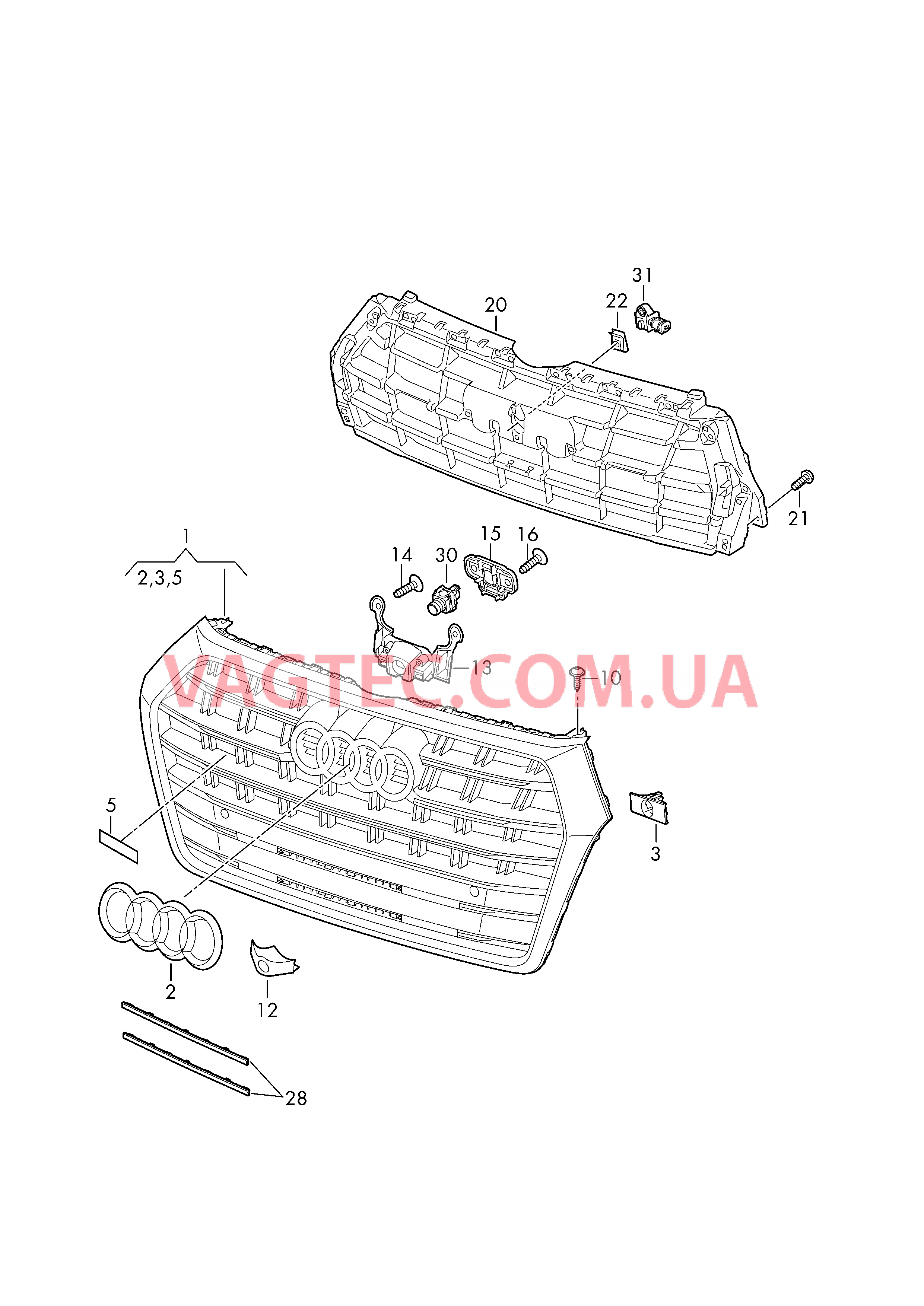 Решётка радиатора  для AUDI Q5 2019