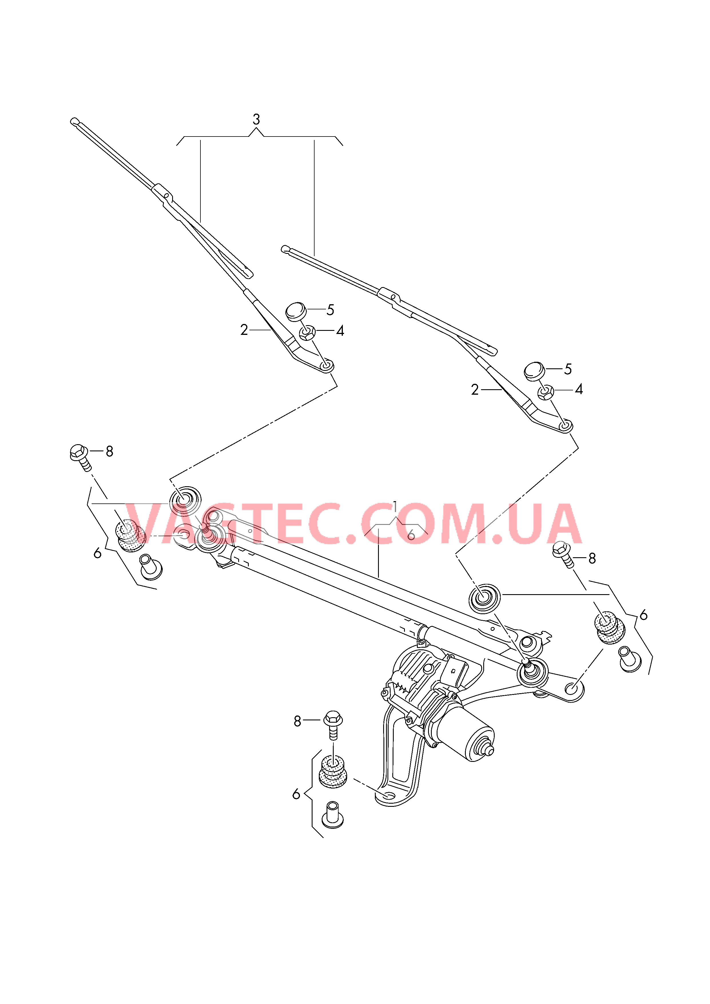 Крепление стеклоочистителя с электромотором  для AUDI RS5C 2019