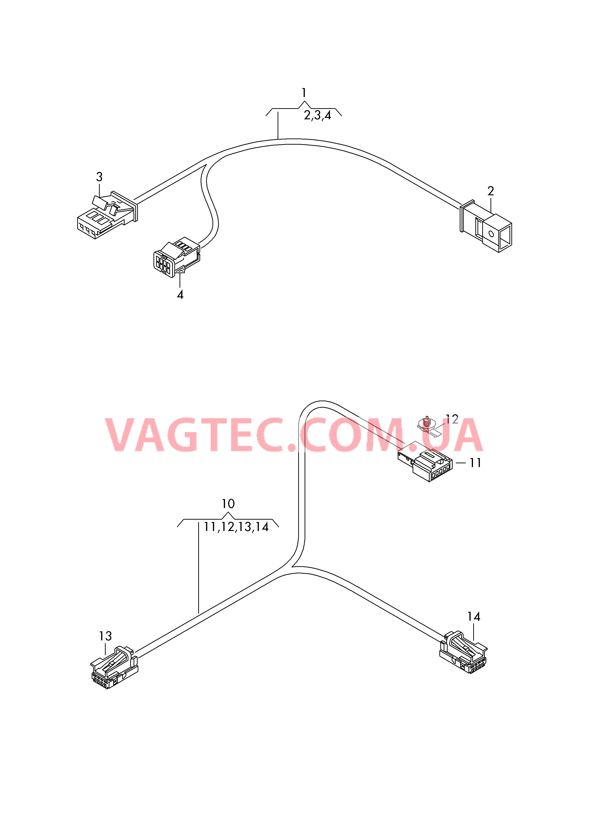 Жгут проводов для наружного зеркала с автоматическим затемнением   Кабель-адаптер Центральная консоль  для AUDI Q5 2018