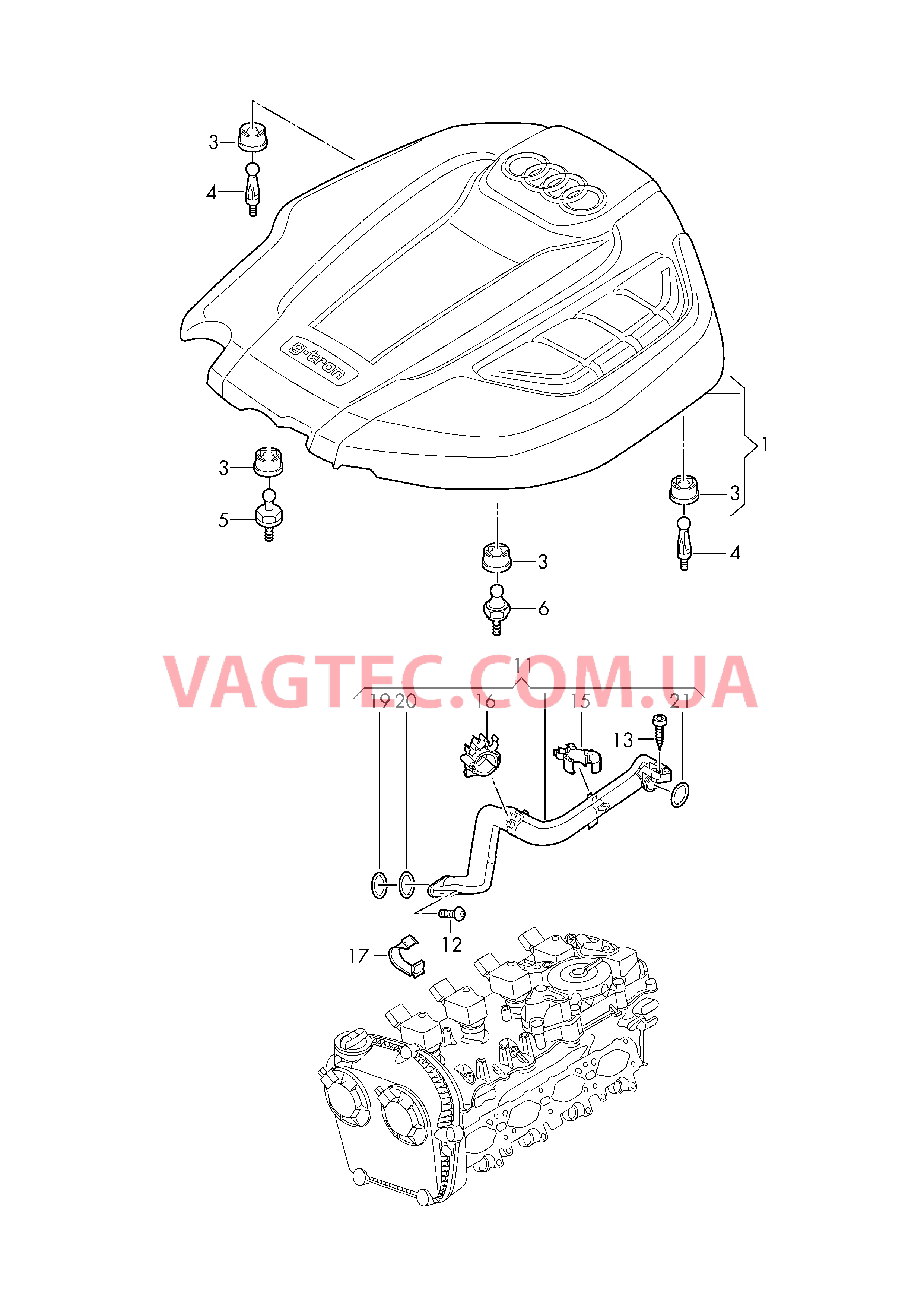 Защ. кожух впускн. коллектора Вентиляция для крышки головки блока  для AUDI A4Q 2018