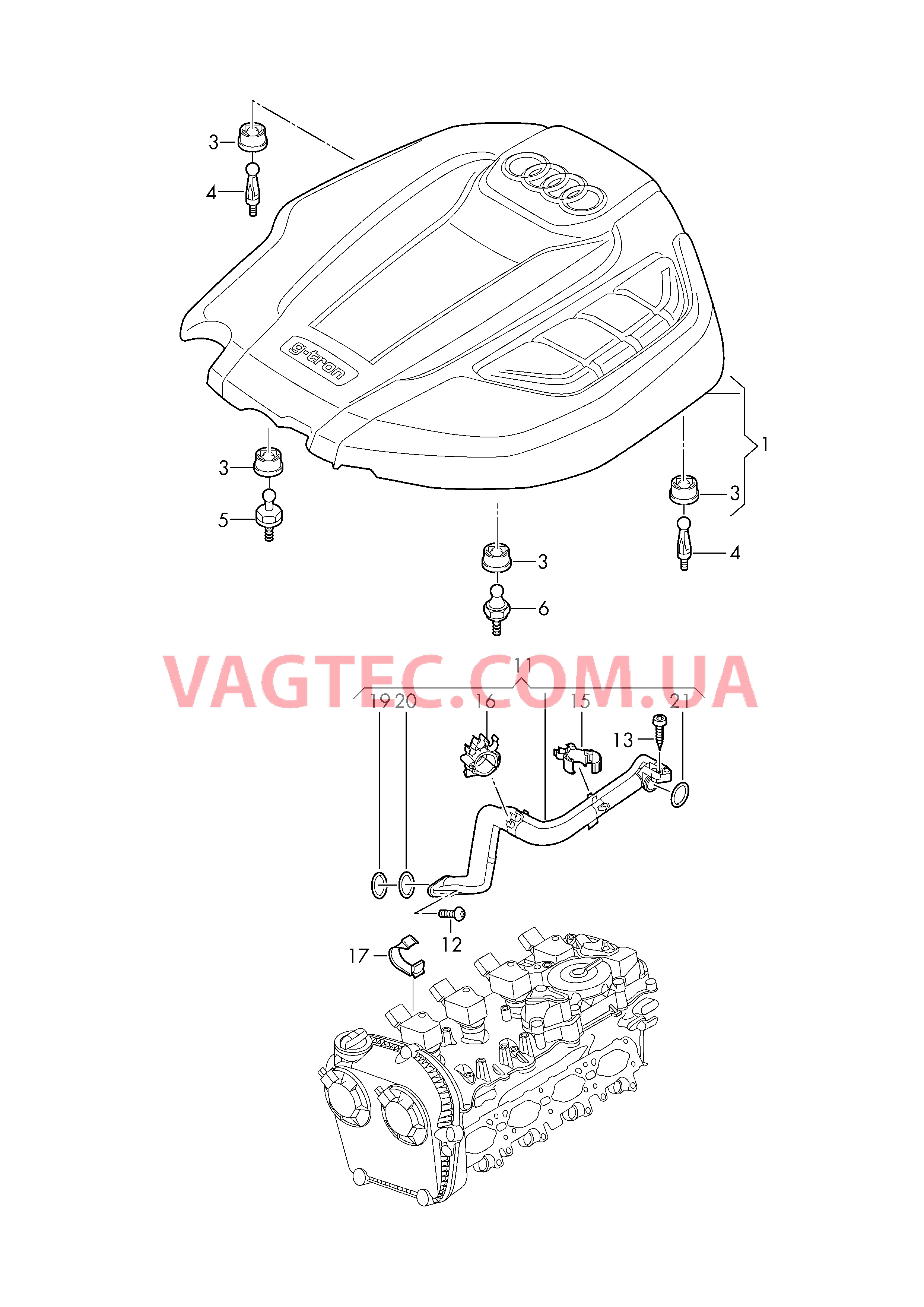 Защ. кожух впускн. коллектора Вентиляция для крышки головки блока  для AUDI A4 2019