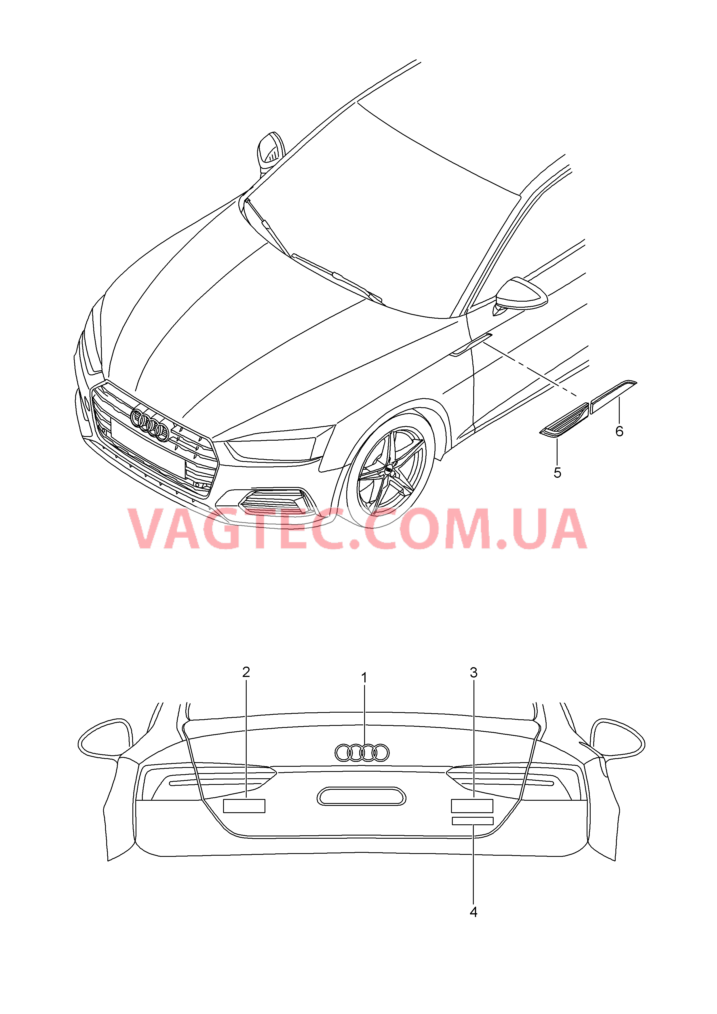 Надписи  для AUDI A5 2019