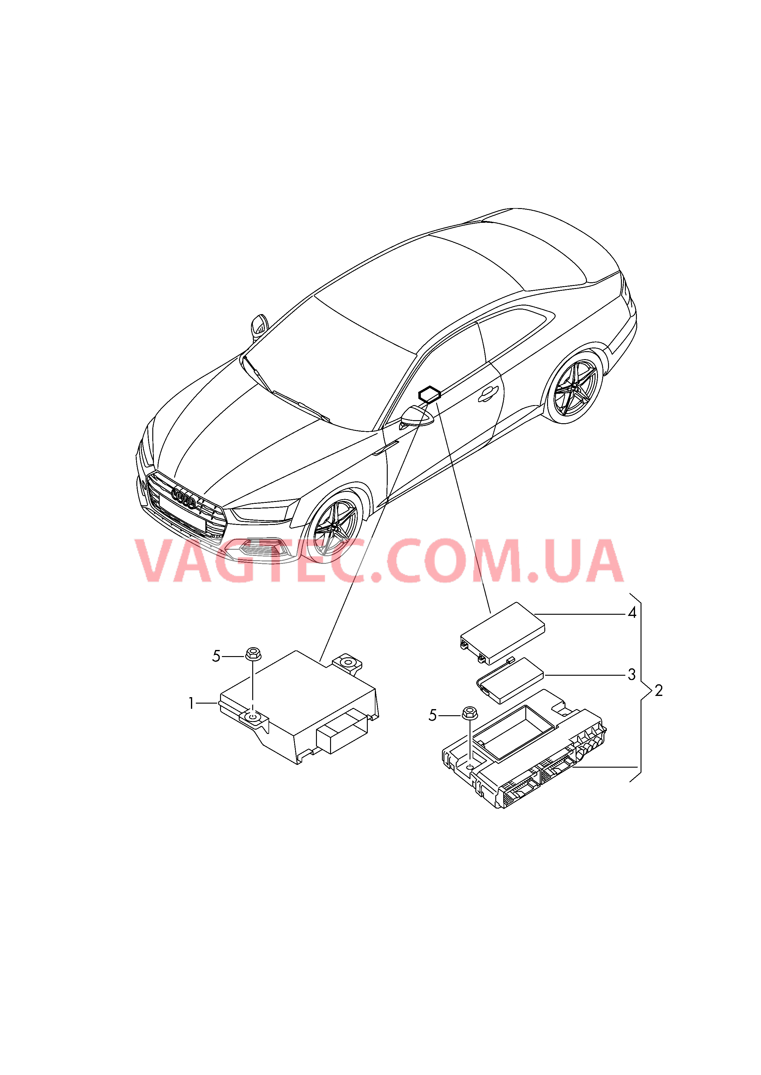 Диагностический интерфейс шин данных  для AUDI A5 2018