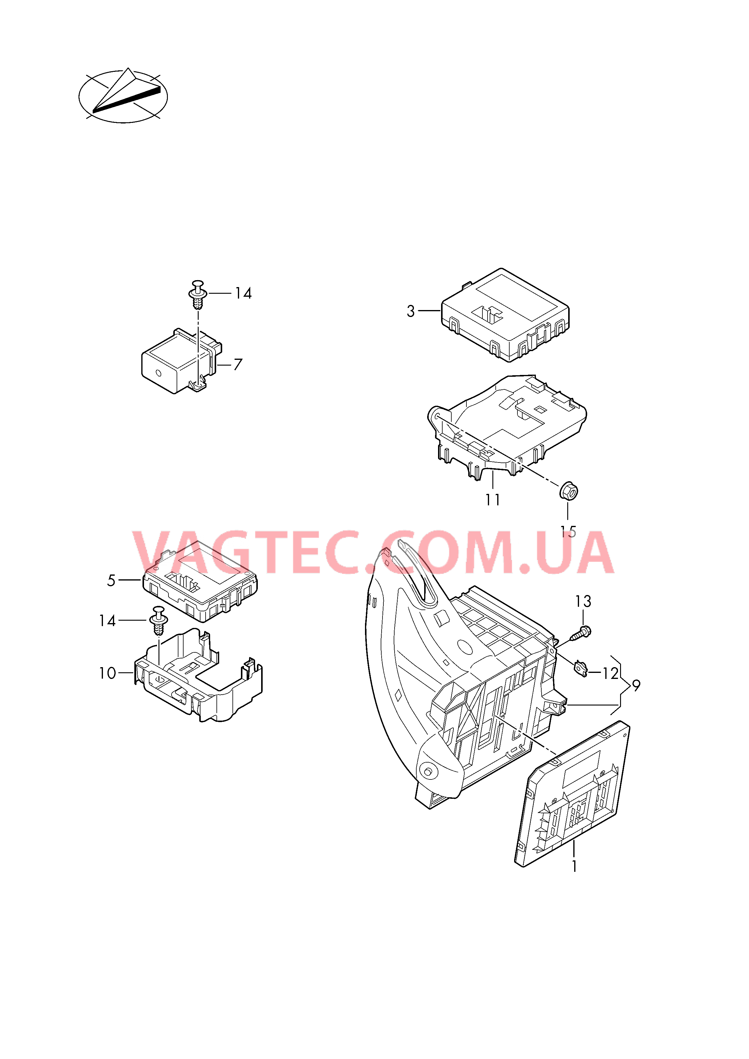 БУ (BCM) систем комфорта и бортовой сети  Диагностический интерфейс шин данных  БУ системы адаптивного освещения и корректора фар  для VOLKSWAGEN GOLF 2019