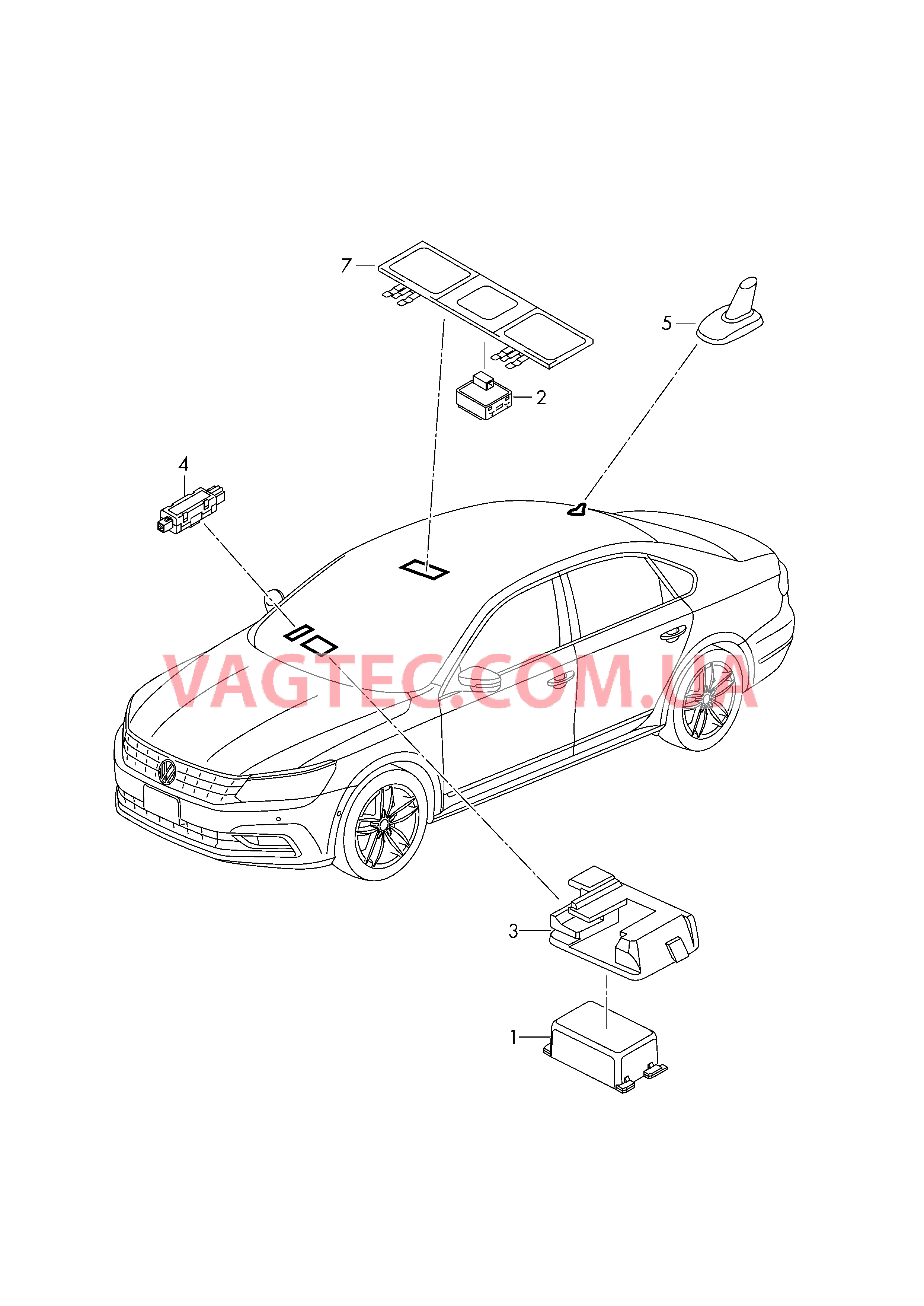 Блок управления онлайн-сервисов  для VOLKSWAGEN Passat 2018