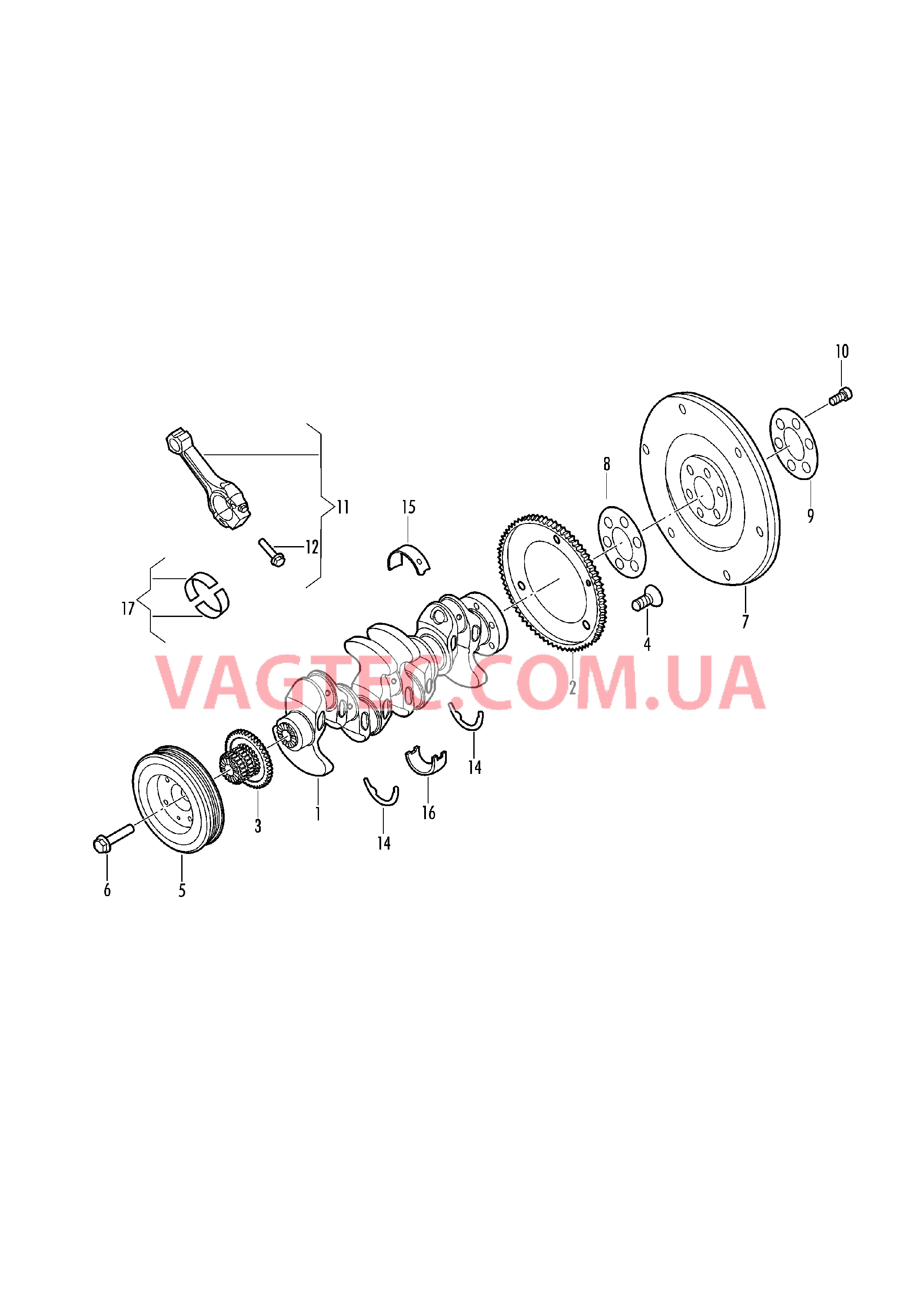 Коленчатый вал Шатун Опора Маховик  для VOLKSWAGEN Beetle.Cabriolet 2017