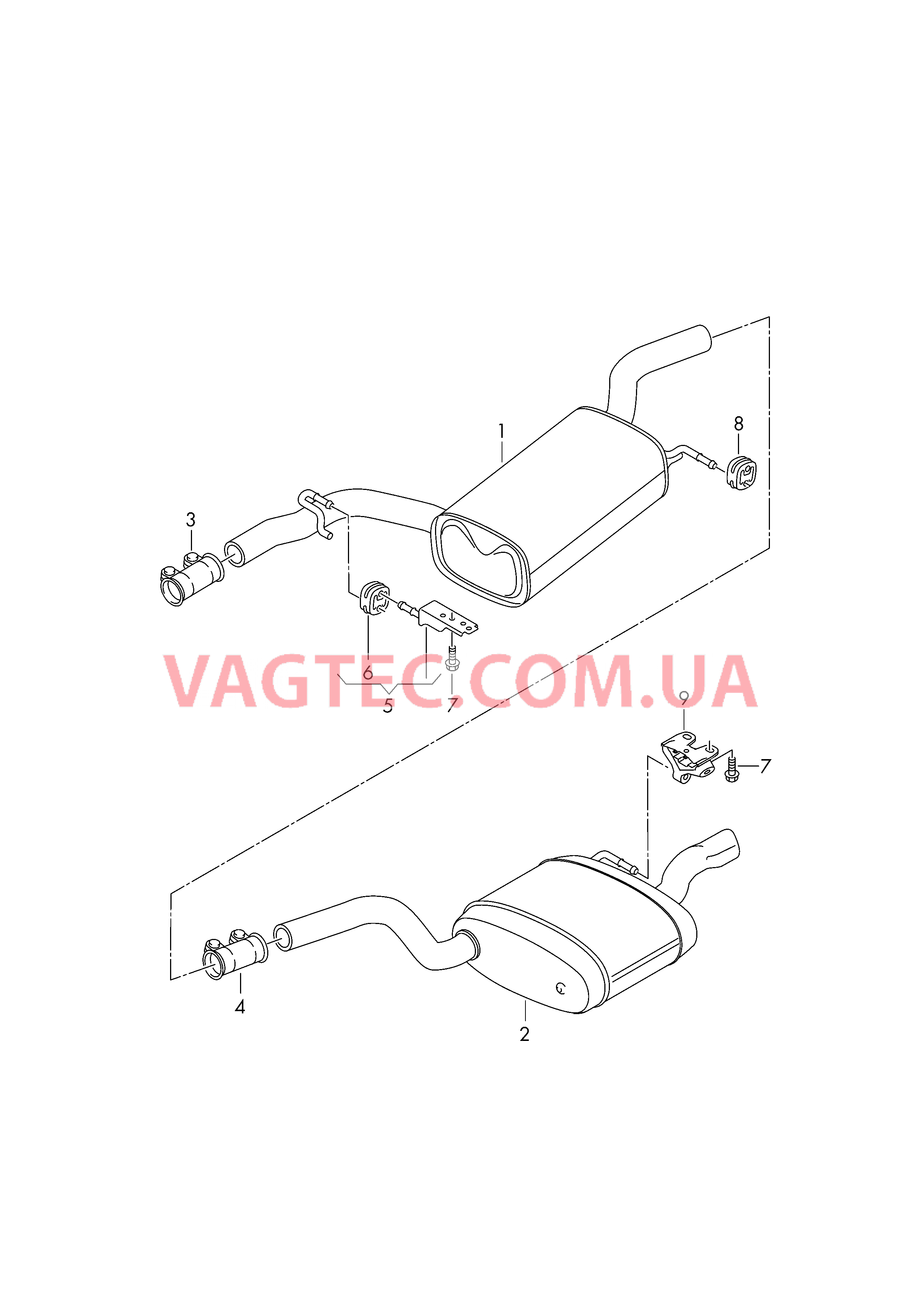 Средний глушитель с задним глушителем  для VOLKSWAGEN Passat 2019