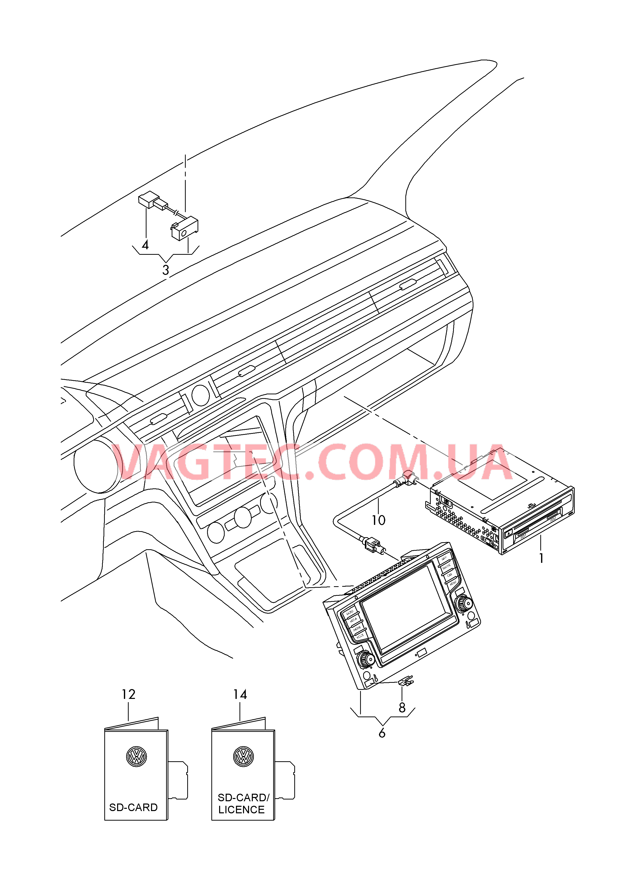 Блок управления информационной системы  Панель управления и индикации    D - 30.05.2016>> - 29.05.2017 для VOLKSWAGEN Touran 2018