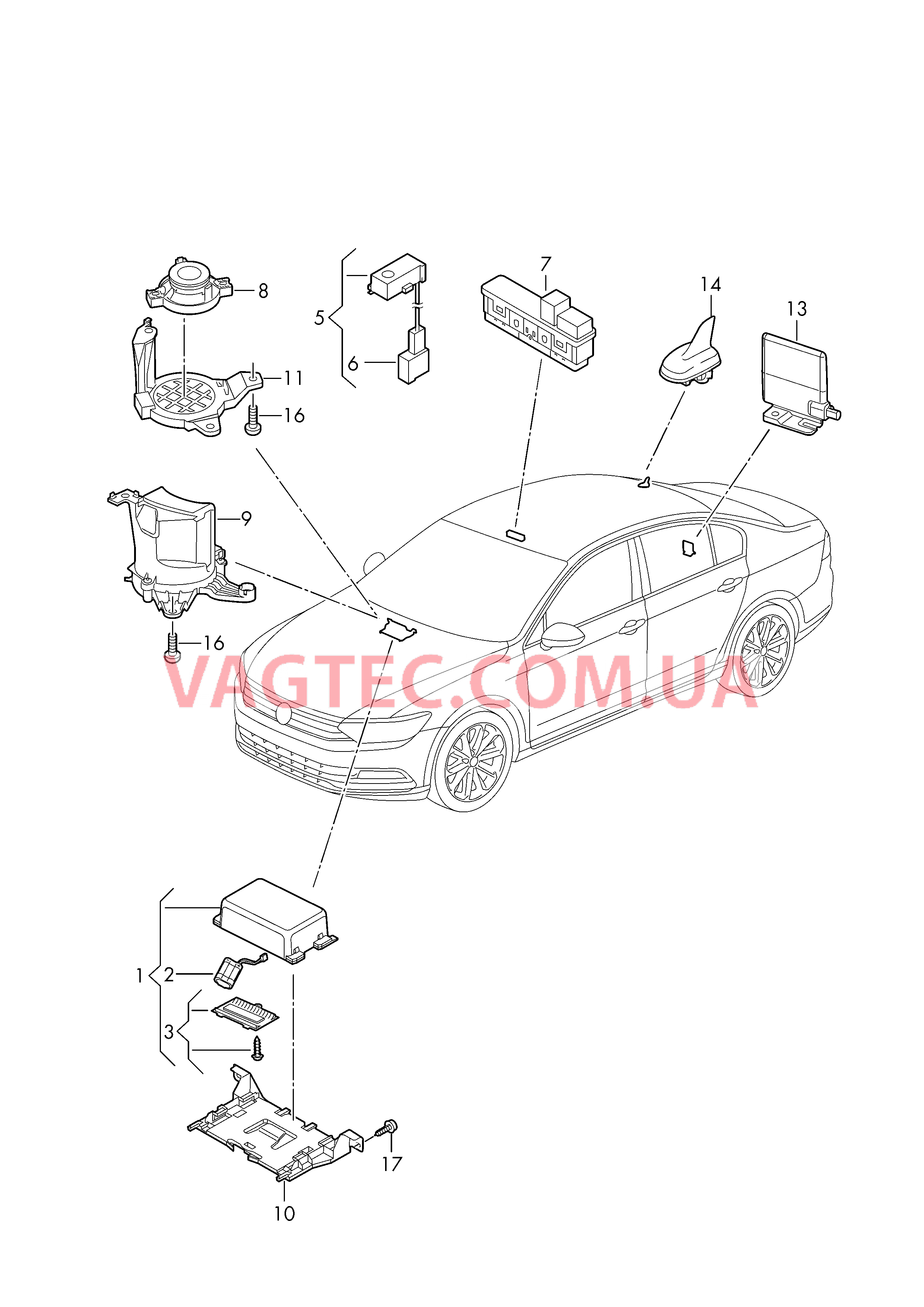 Блок управления онлайн-сервисов   D - 07.11.2016>> для VOLKSWAGEN Passat 2018-1