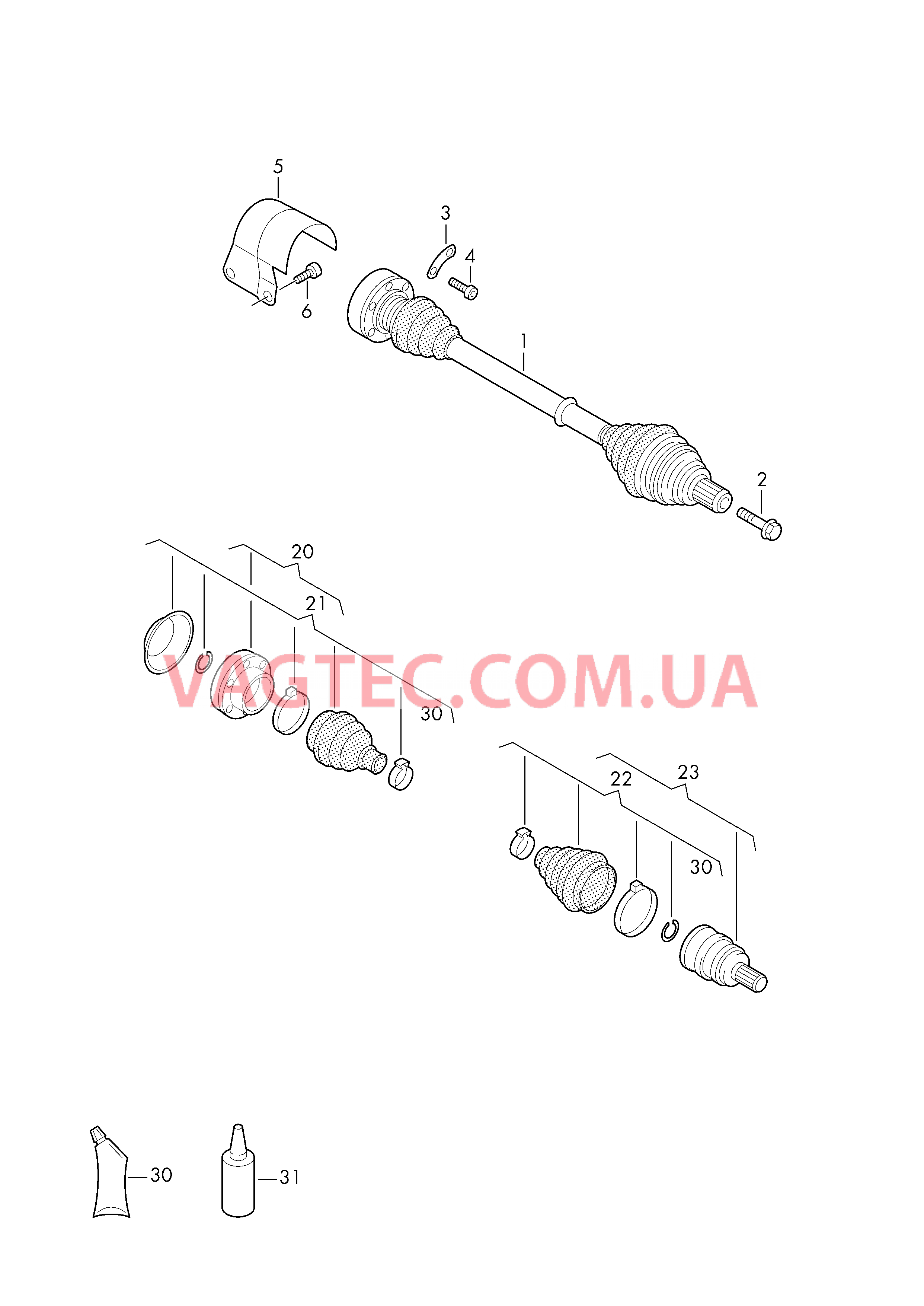 Приводной вал для 6-ступен. механической КП  для VOLKSWAGEN Passat 2019-1