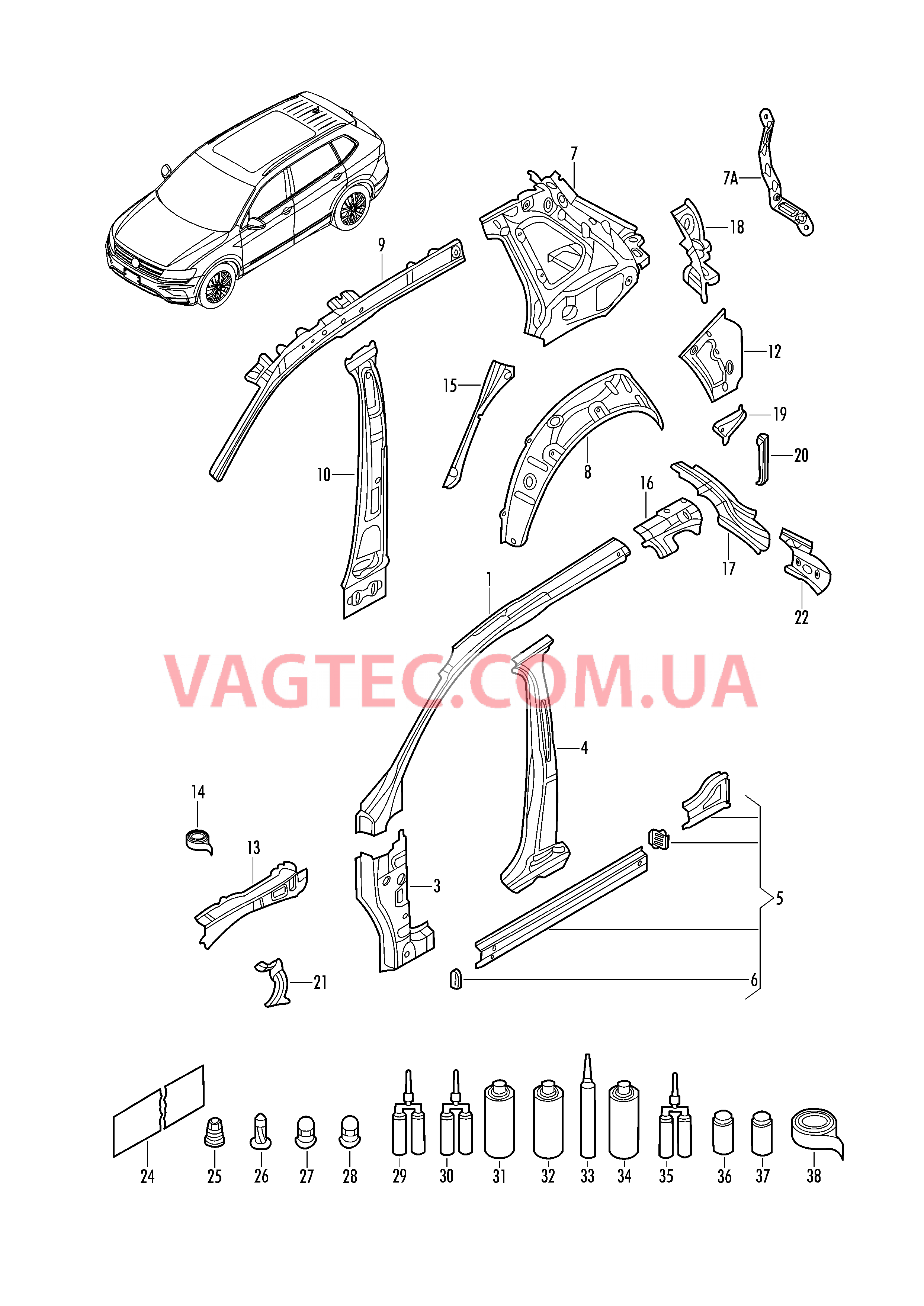 Деталь боковая  для VOLKSWAGEN TIGL 2019