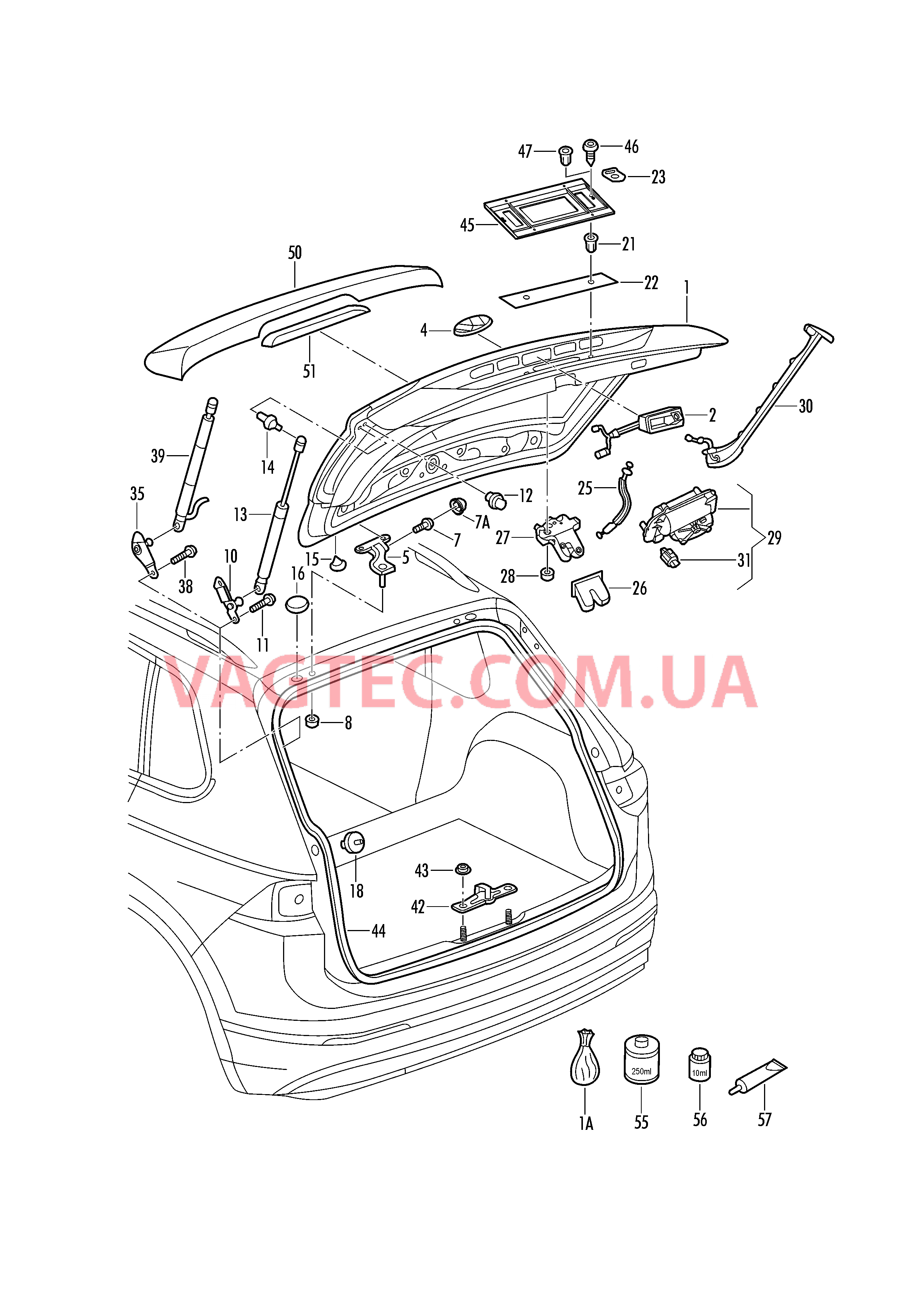 Крышка багажного отсека Cпойлер вдоль края крыши  для VOLKSWAGEN TIGL 2019