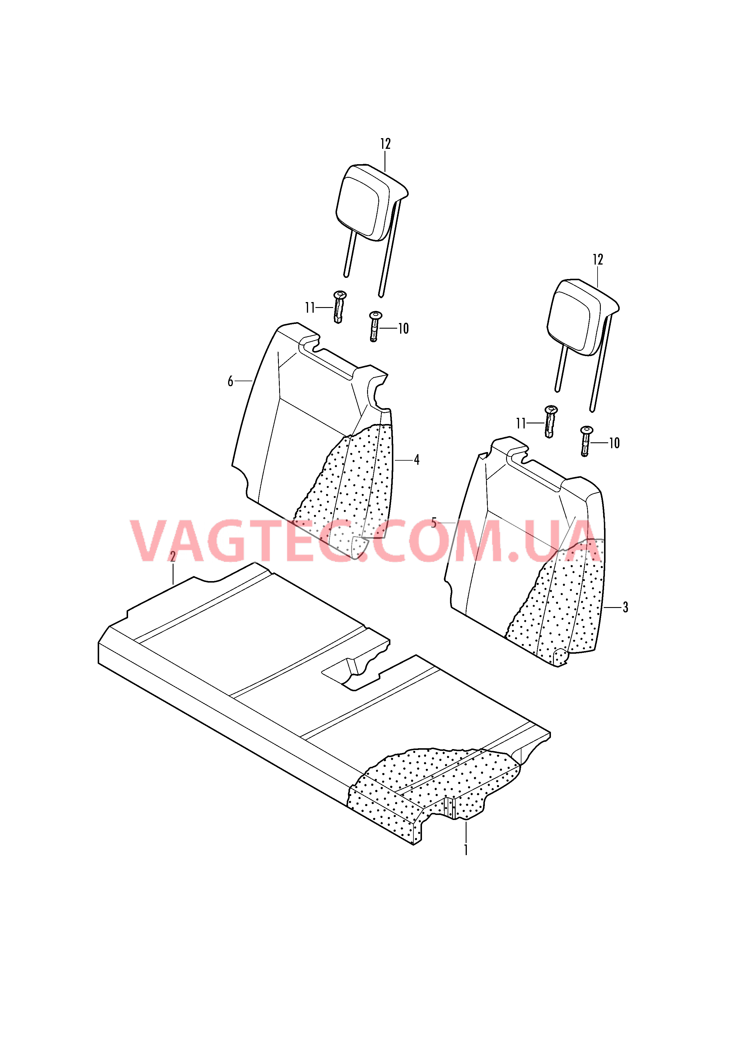Обивка подушки и спинки сиден. Подушка сиденья Набивка спинки Подголовник  для VOLKSWAGEN TIGL 2018