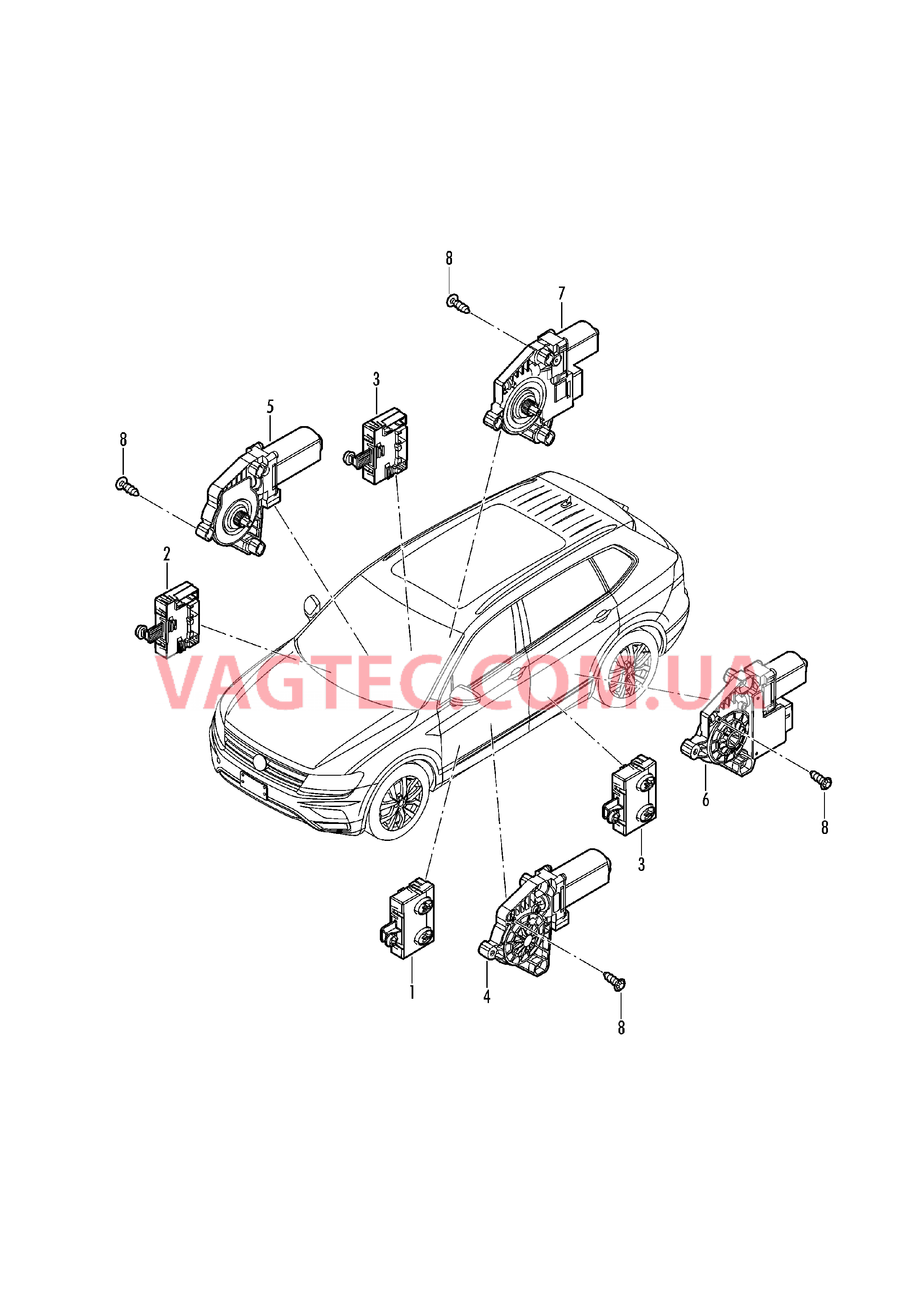 БУ двери Эл.двигатель стеклоподъёмника  для VOLKSWAGEN Tiguan 2018