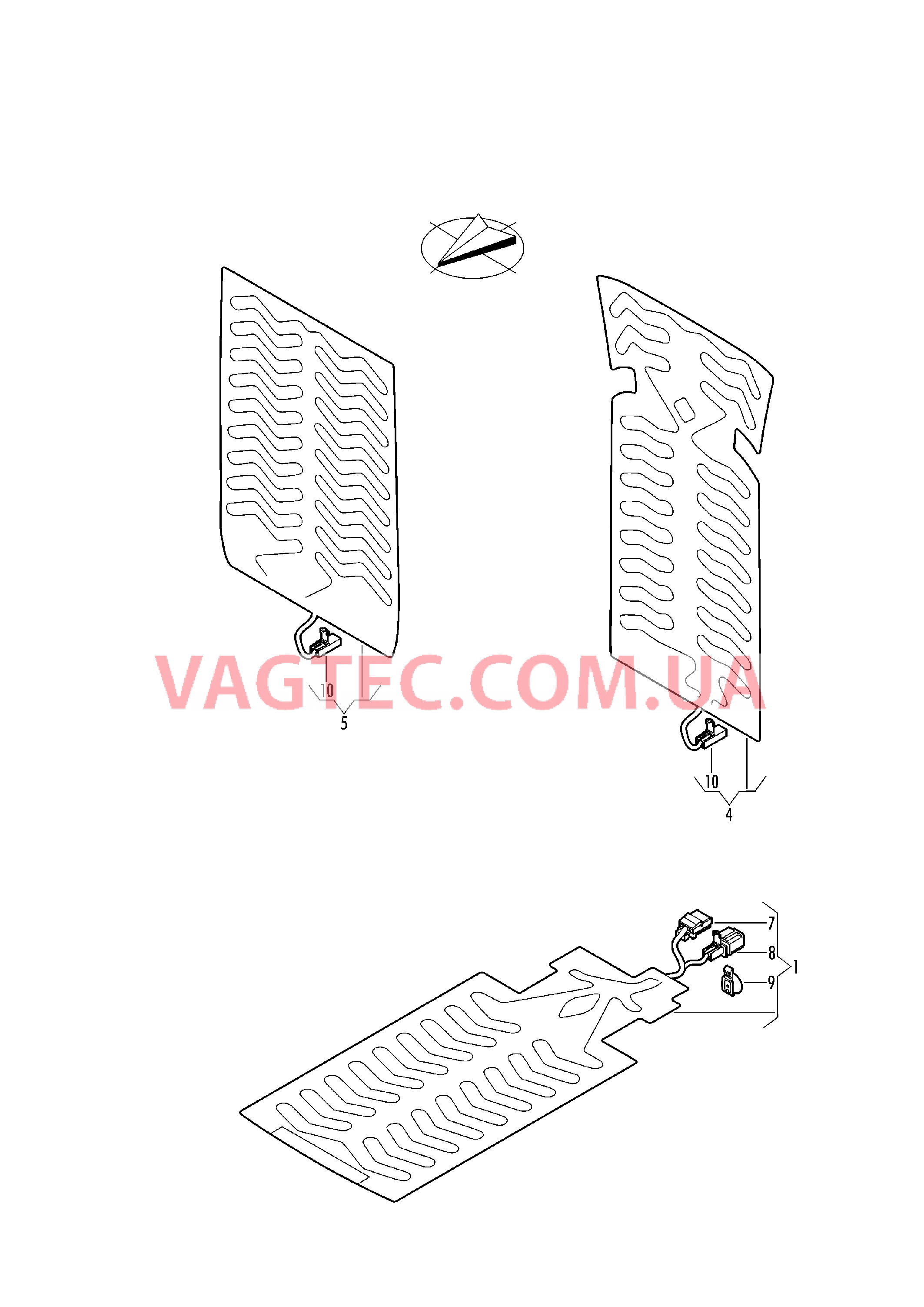 Электродетали для обогрева подушки и спинки сиденья  для VOLKSWAGEN TIGL 2019