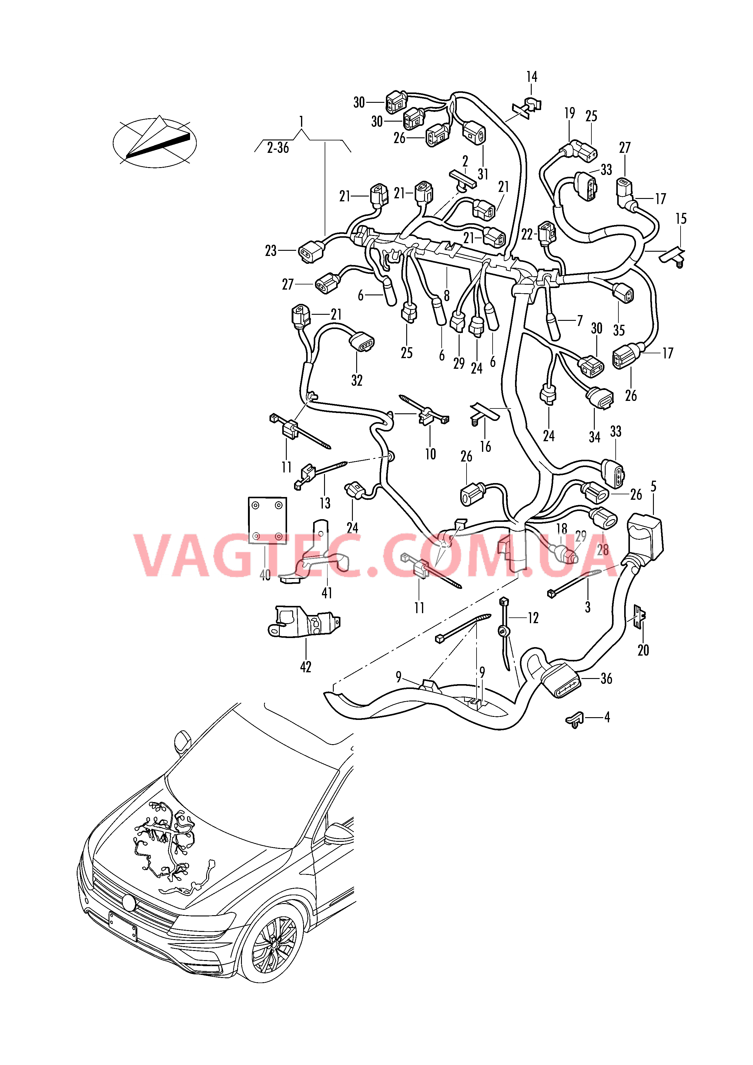 Жгут проводов для двигателя  для VOLKSWAGEN Tiguan 2019