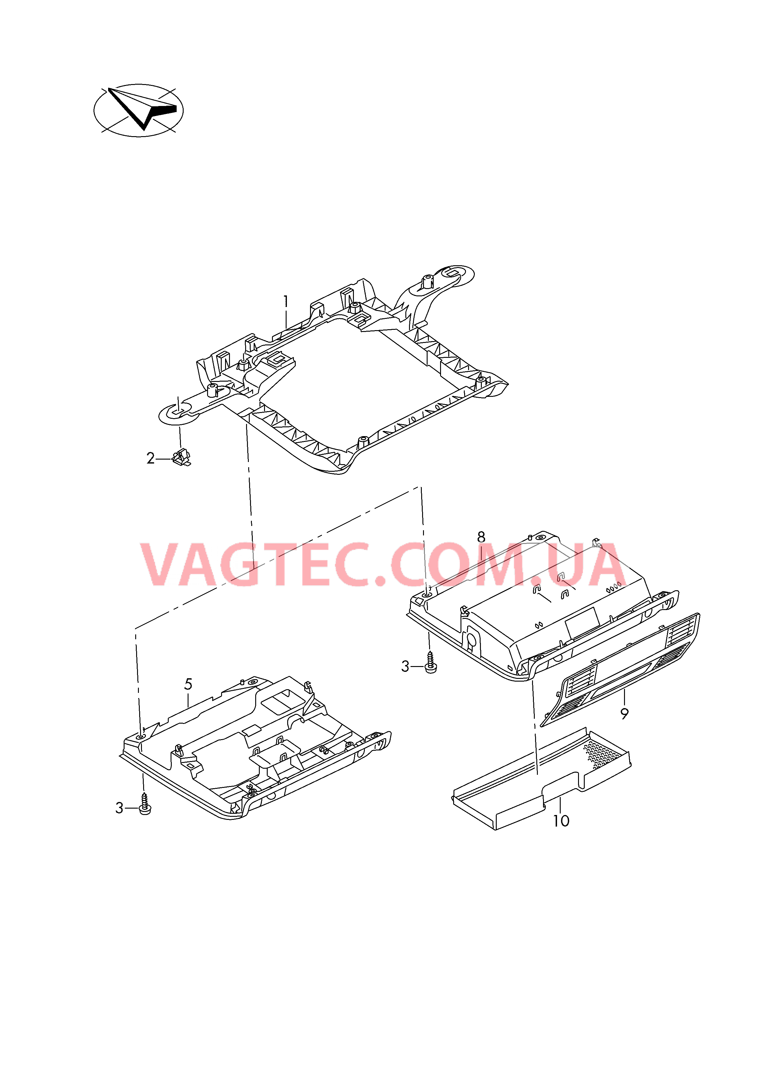 Потолочная консоль  для VOLKSWAGEN Arteon 2019